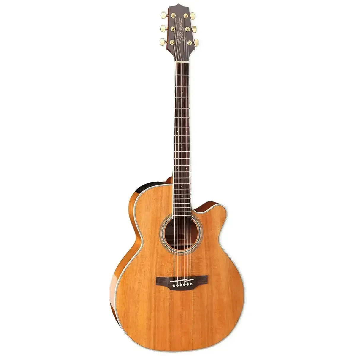 Takamine GN77KCE NAT Koa acoustic-electric guitar with a natural gloss finish and mini-jumbo NEX cutaway body.