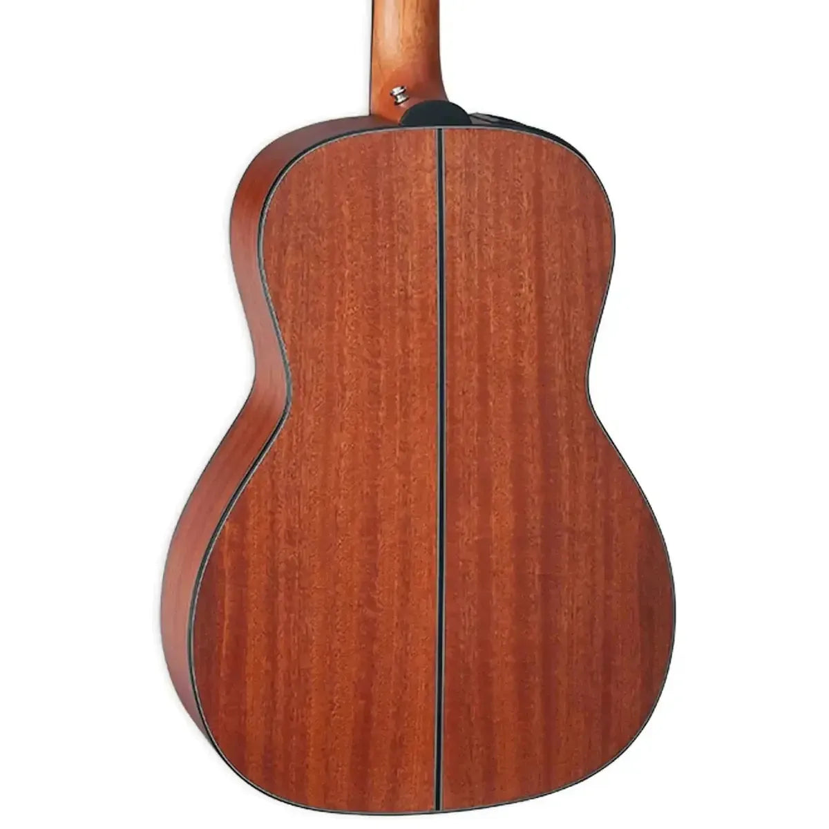 Takamine GY11ME NS New Yorker acoustic-electric guitar back, natural sapele wood with satin finish.