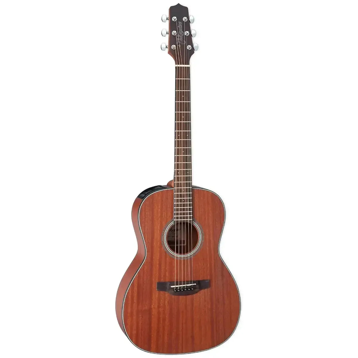 Takamine GY11ME NS New Yorker acoustic-electric guitar with natural satin sapele finish.