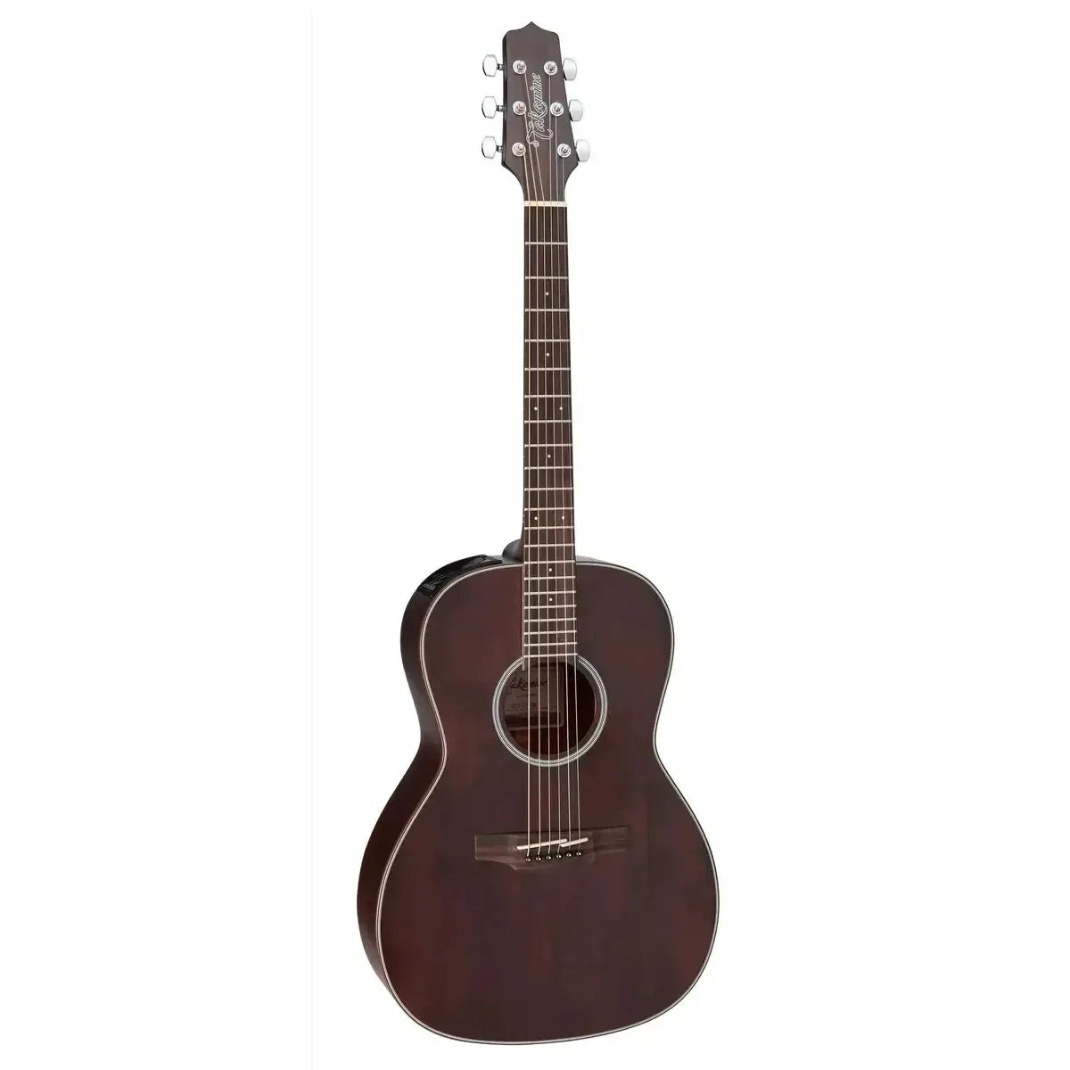 Takamine GY21E SM New Yorker acoustic-electric guitar with a dark molasses satin finish and light binding.