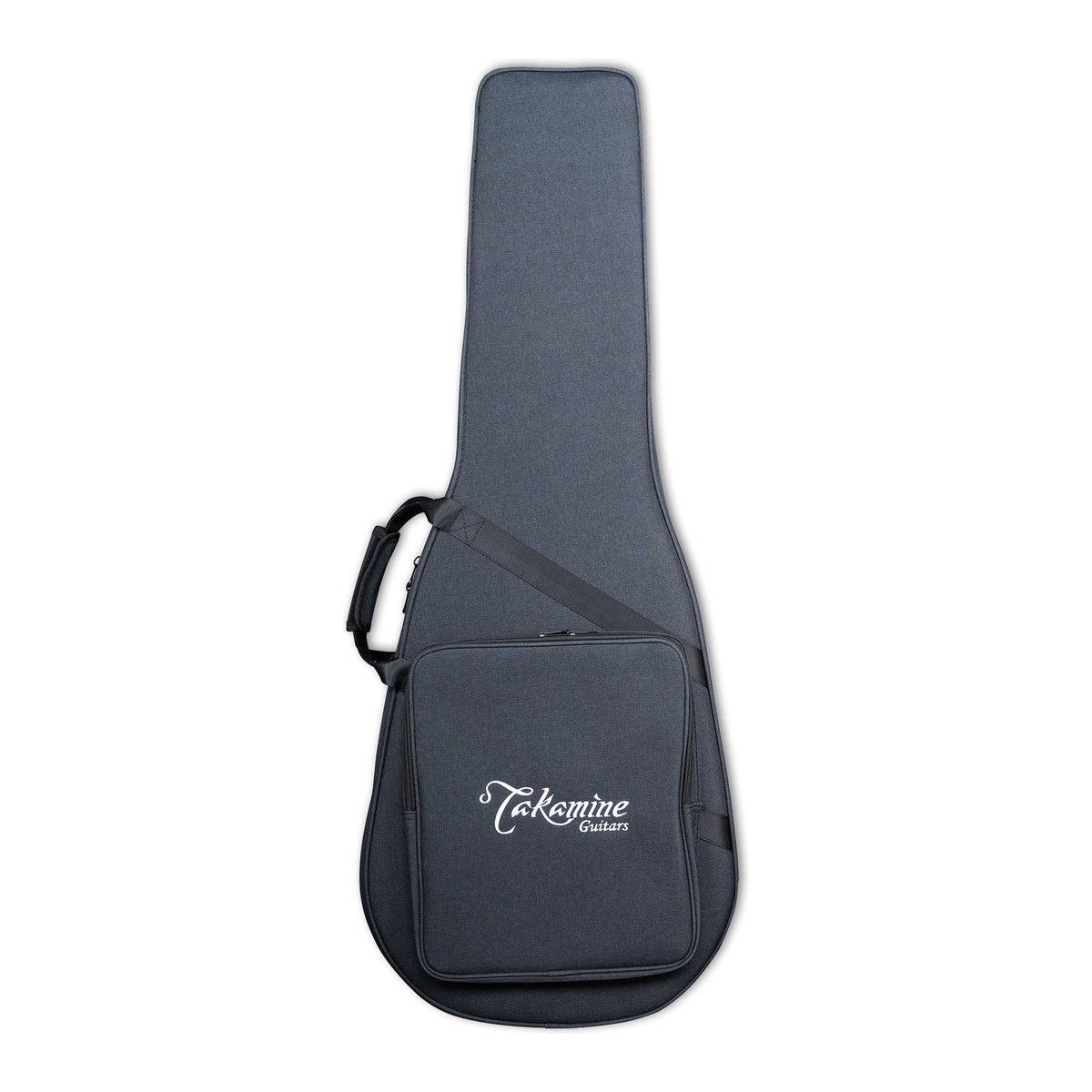 Takamine semi-hard case with a carry handle, shoulder strap and Takamine logo (example shown).