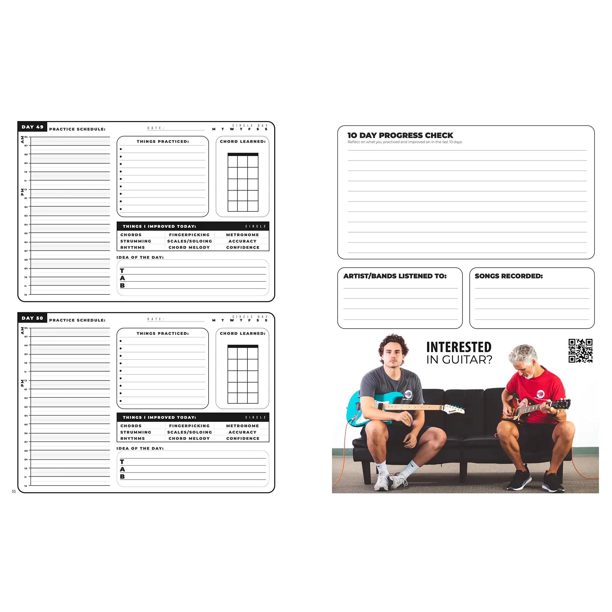 100DayBaritoneUkuleleMusicPracticeBook-inside | Terry Carter Music Store