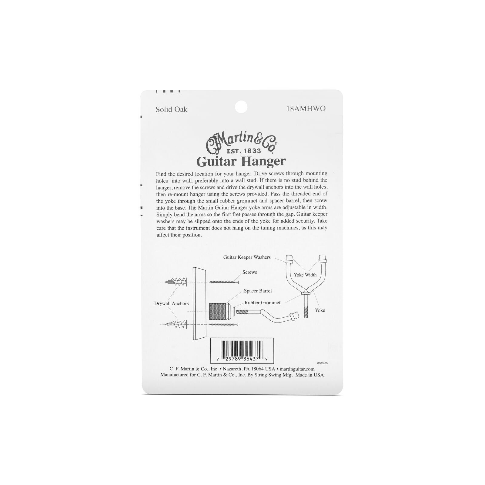 Martin Solid Oak Guitar Wall Hanger