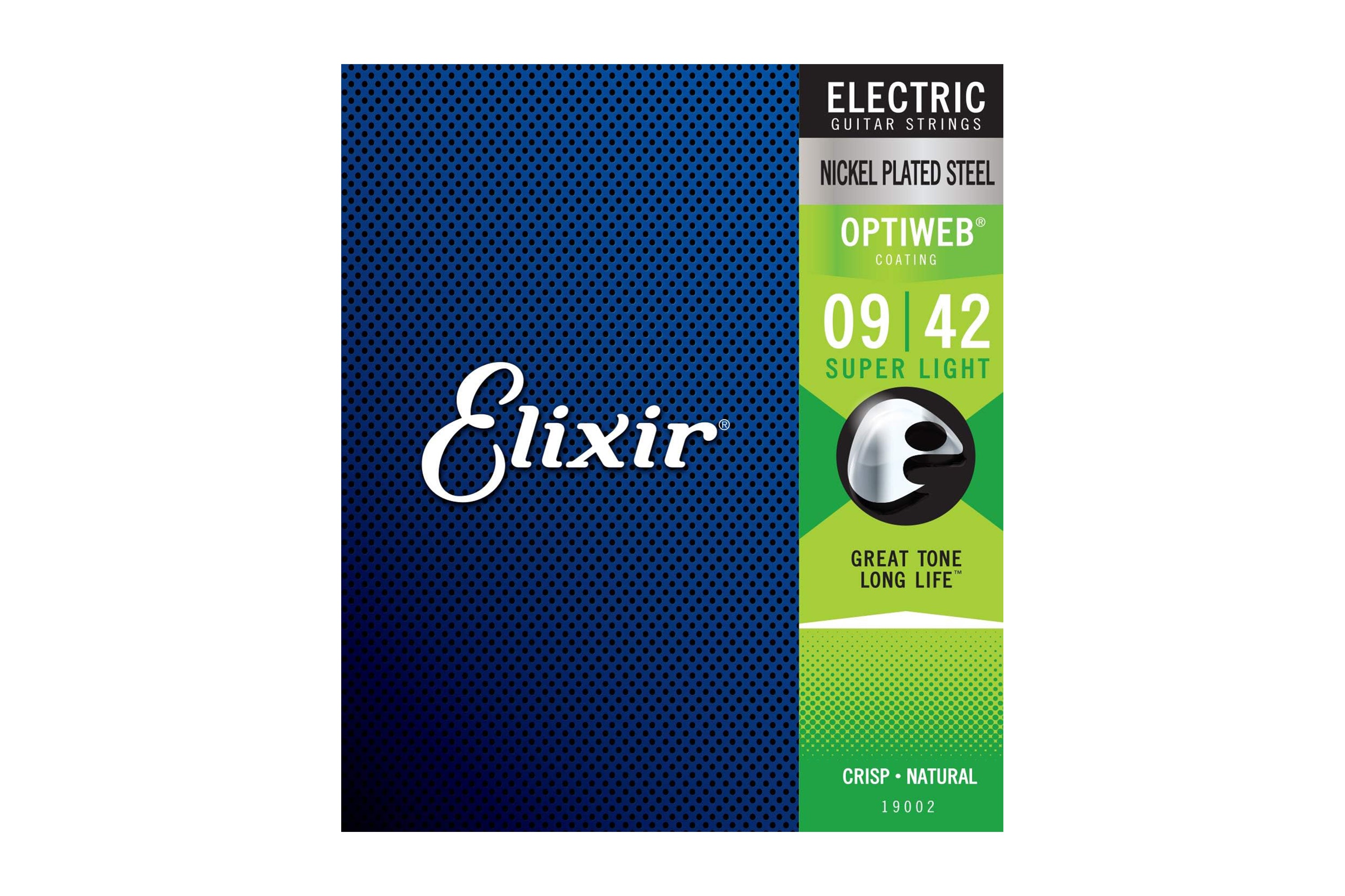 Elixir 19002 Optiweb Nickel Plated Steel Electric Guitar Strings - Super Light .009-.042