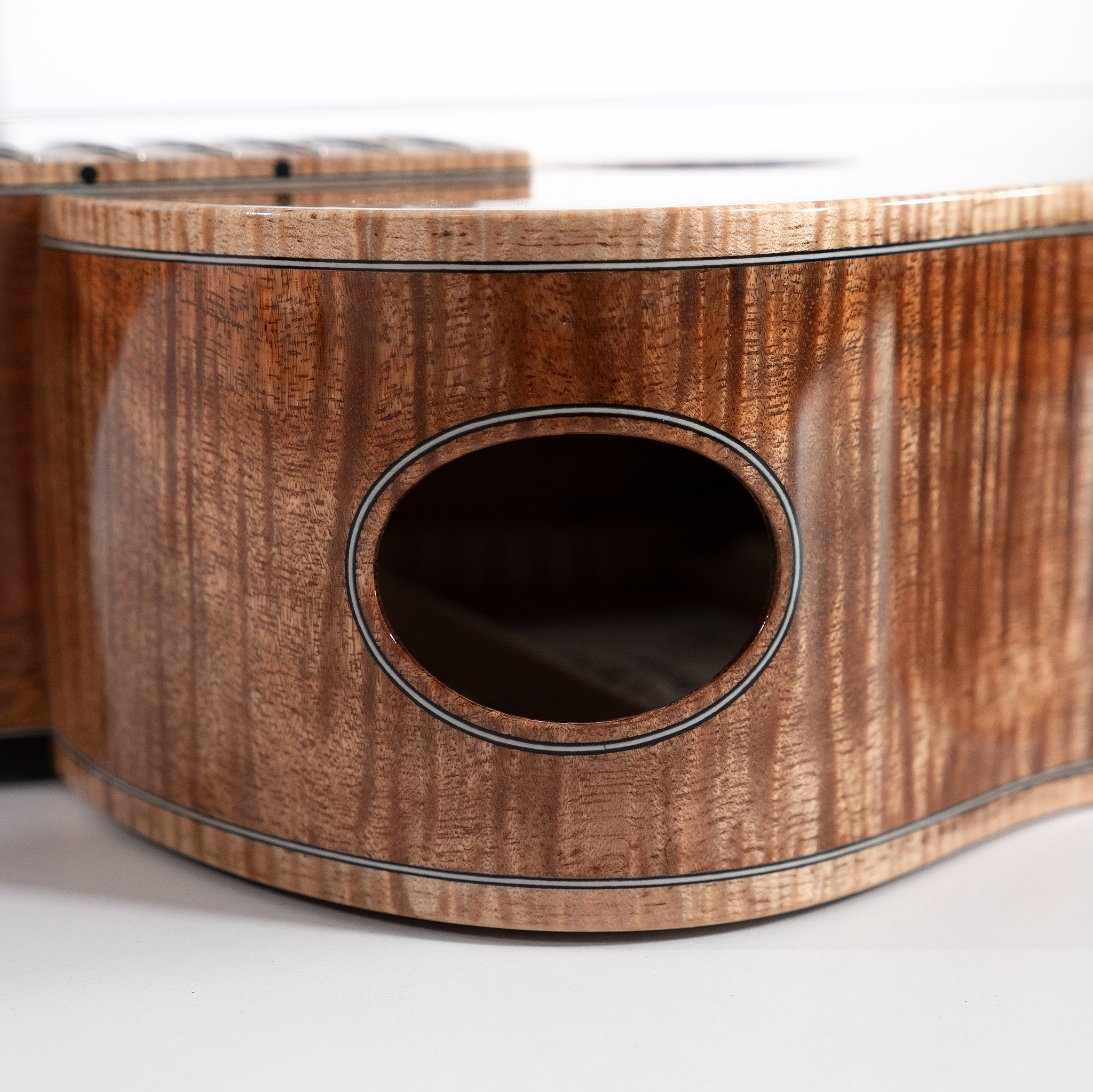 Eric Devine Custom Mastergrade White Koa Tenitone Ukulele "Eagle"