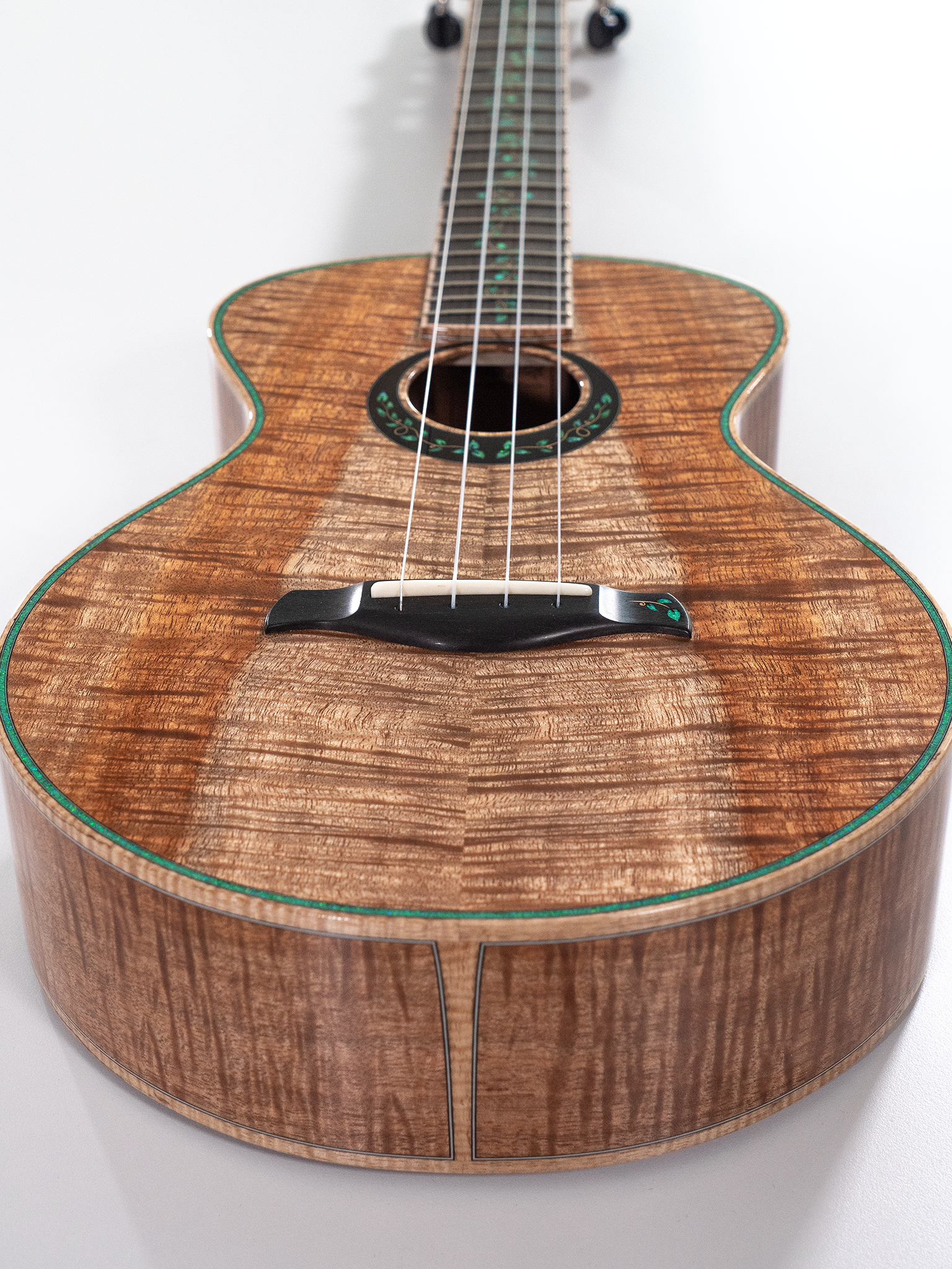Eric Devine Custom Mastergrade White Koa Tenitone Ukulele "Eagle"