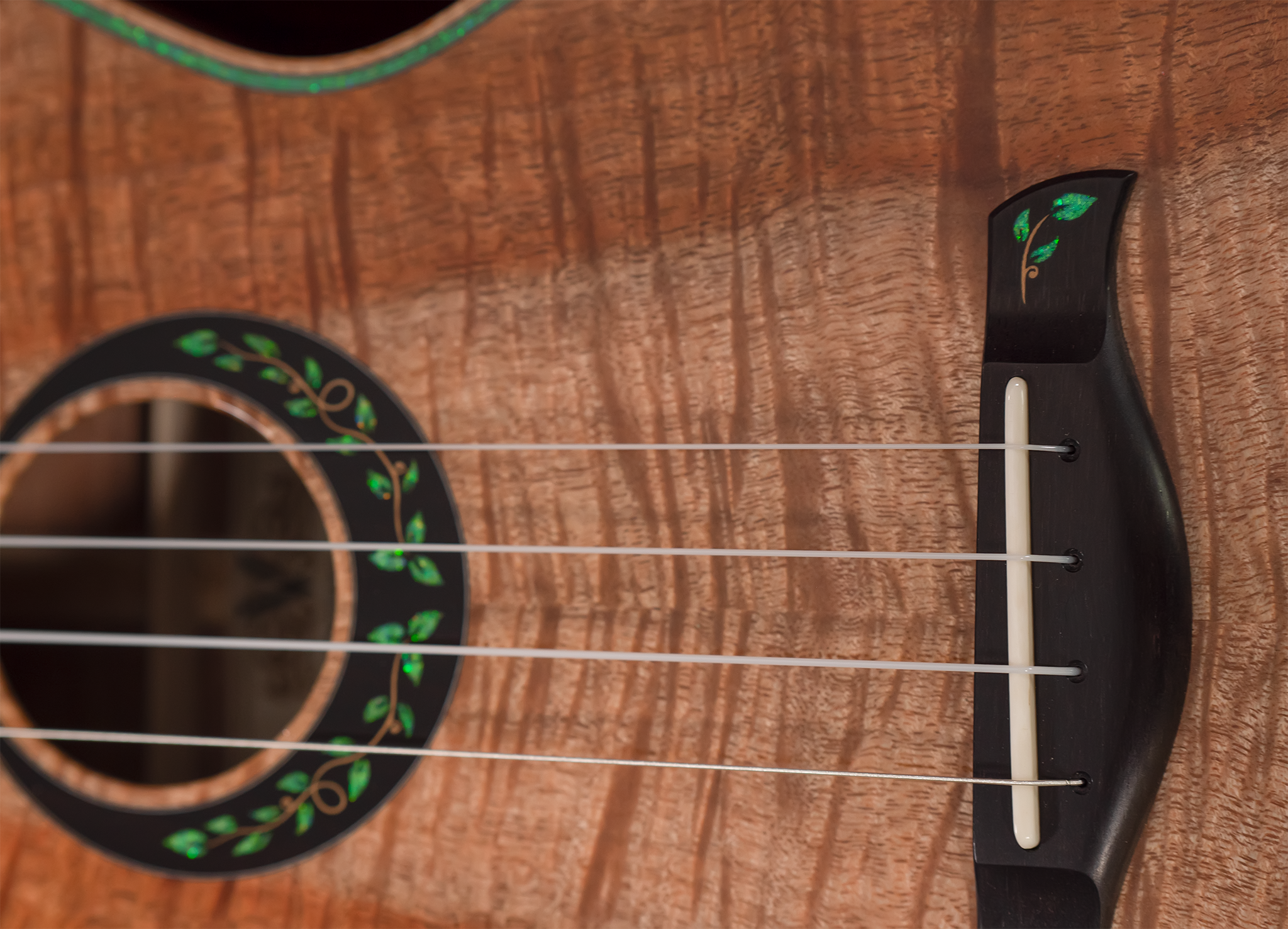 Eric Devine Custom Mastergrade White Koa Tenitone Ukulele "Eagle"