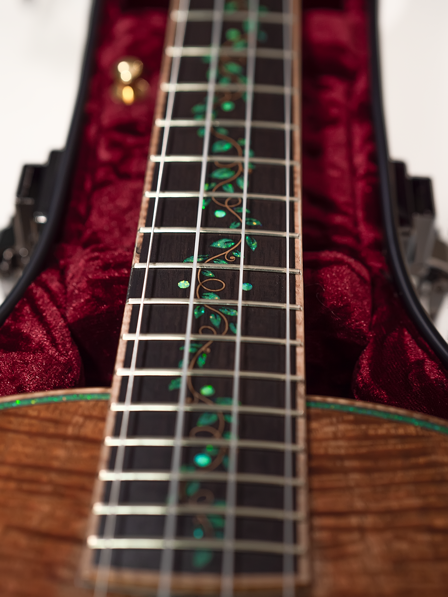 Eric Devine Custom Mastergrade White Koa Tenitone Ukulele "Eagle"