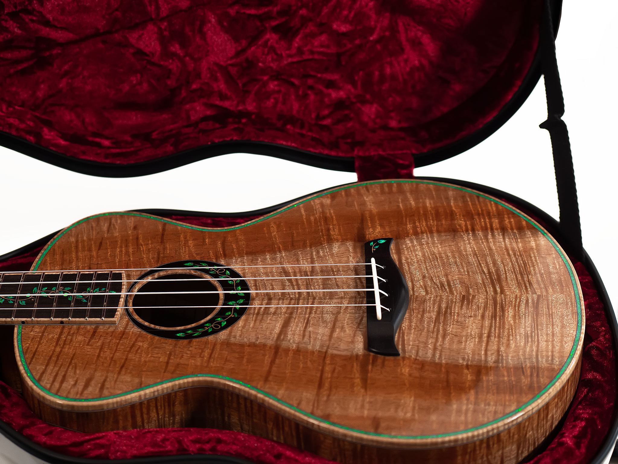 Eric Devine Custom Mastergrade White Koa Tenitone Ukulele "Eagle"