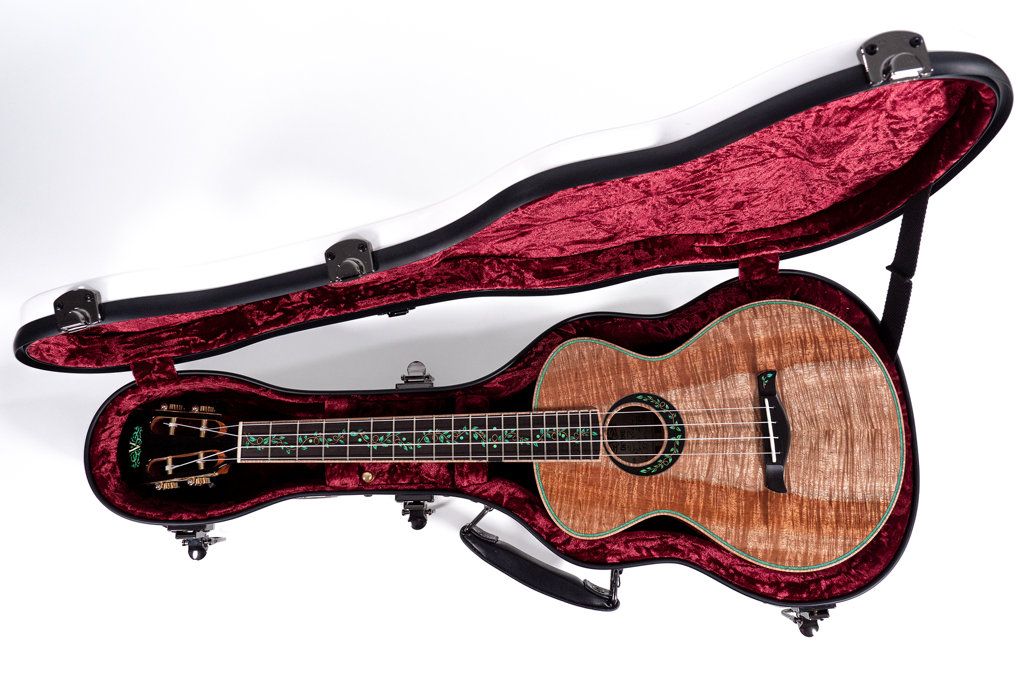 Eric Devine Custom Mastergrade White Koa Tenitone Ukulele "Eagle"