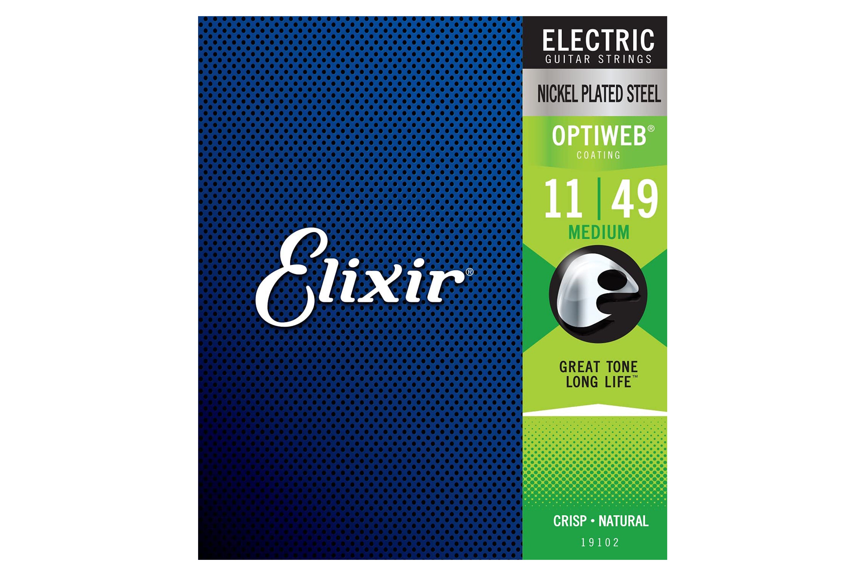 Elixir 19102 Optiweb Nickel Plated Steel Electric Guitar Strings - Medium .011-.049