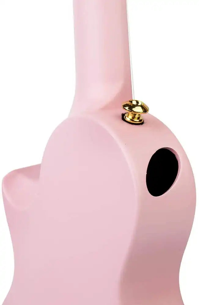 Back view of pink ukulele body with strap button, Terry Carter Music Store exclusive.