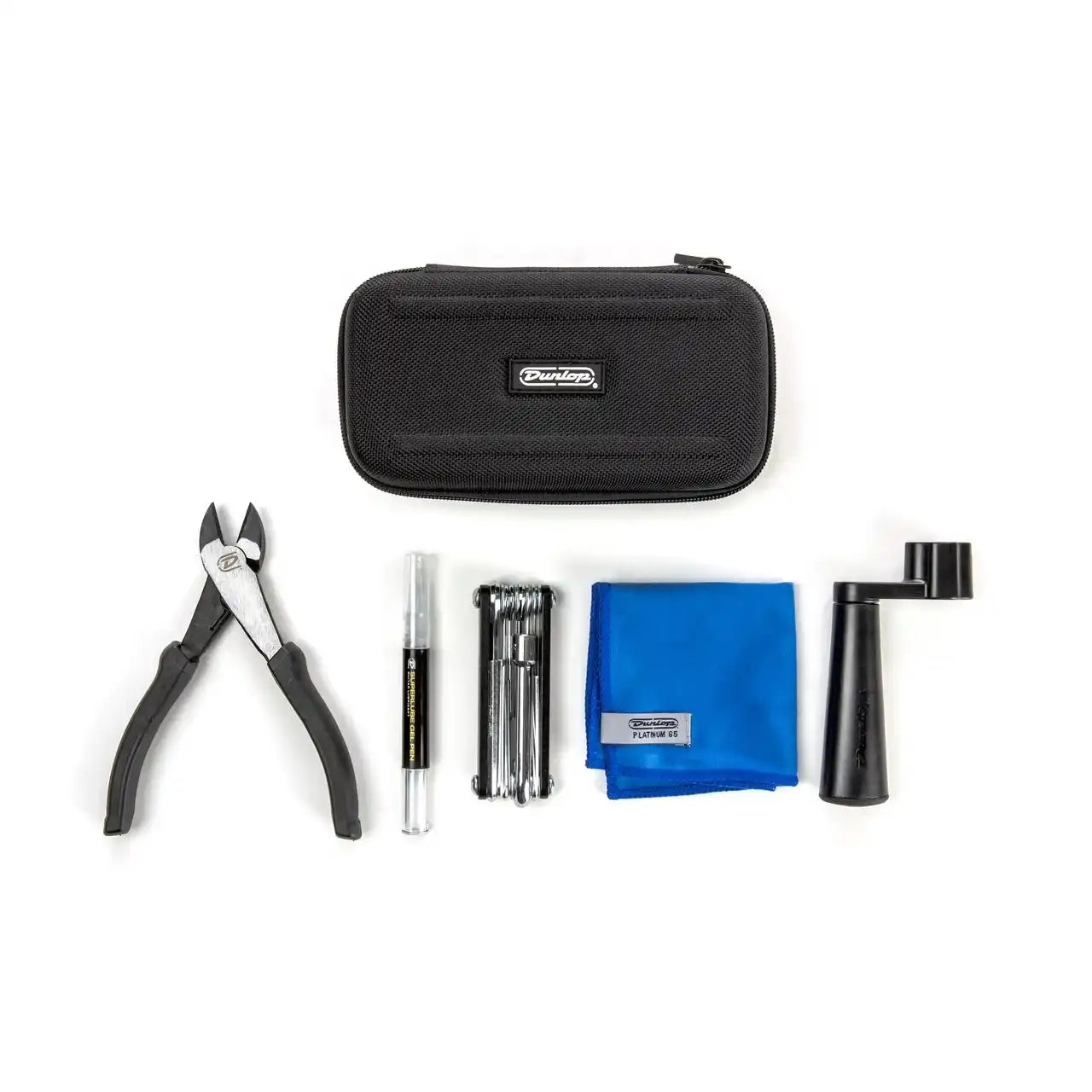 Dunlop guitar maintenance kit with tools, cloth, and case at Terry Carter Music Store.