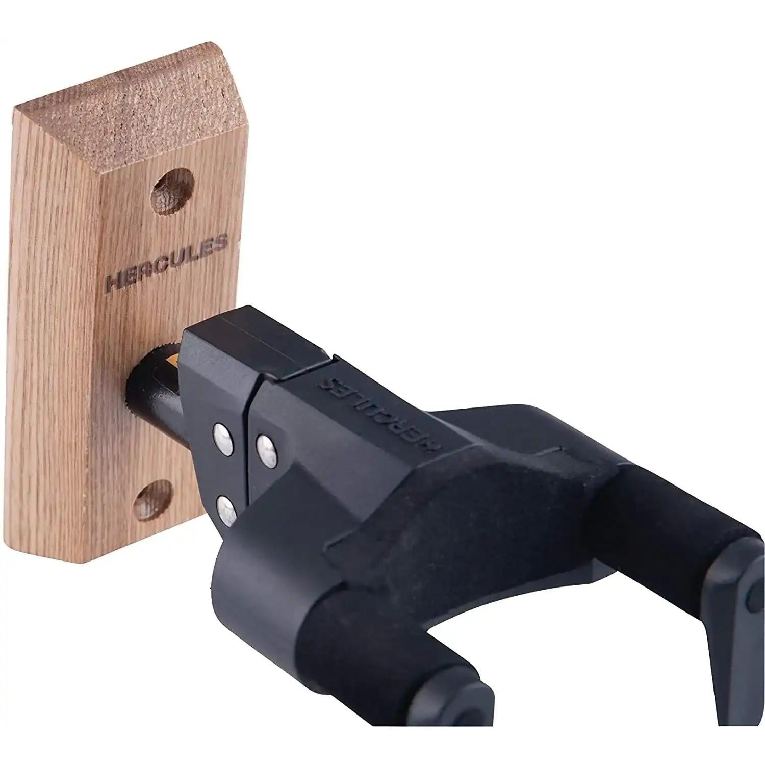 Hercules wooden wall guitar hanger with black arms at Terry Carter Music Store