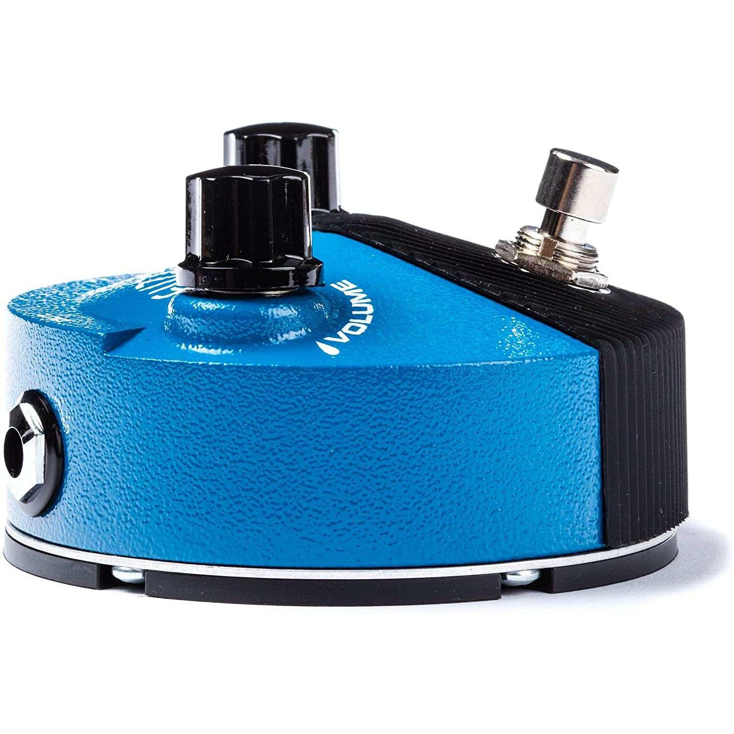 Blue effects pedal with volume knob and footswitch at Terry Carter Music Store