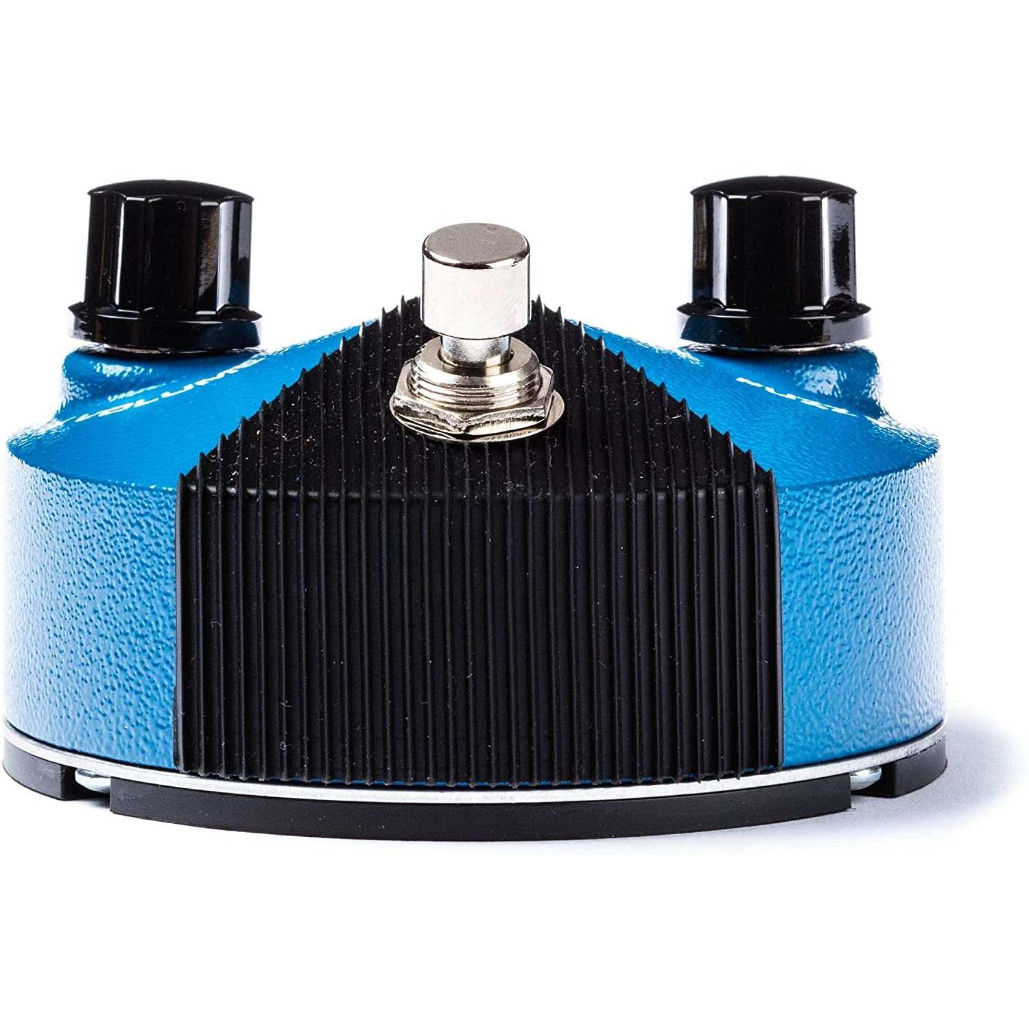 Blue guitar effects pedal with black knobs at Terry Carter Music Store, pro audio gear focus.