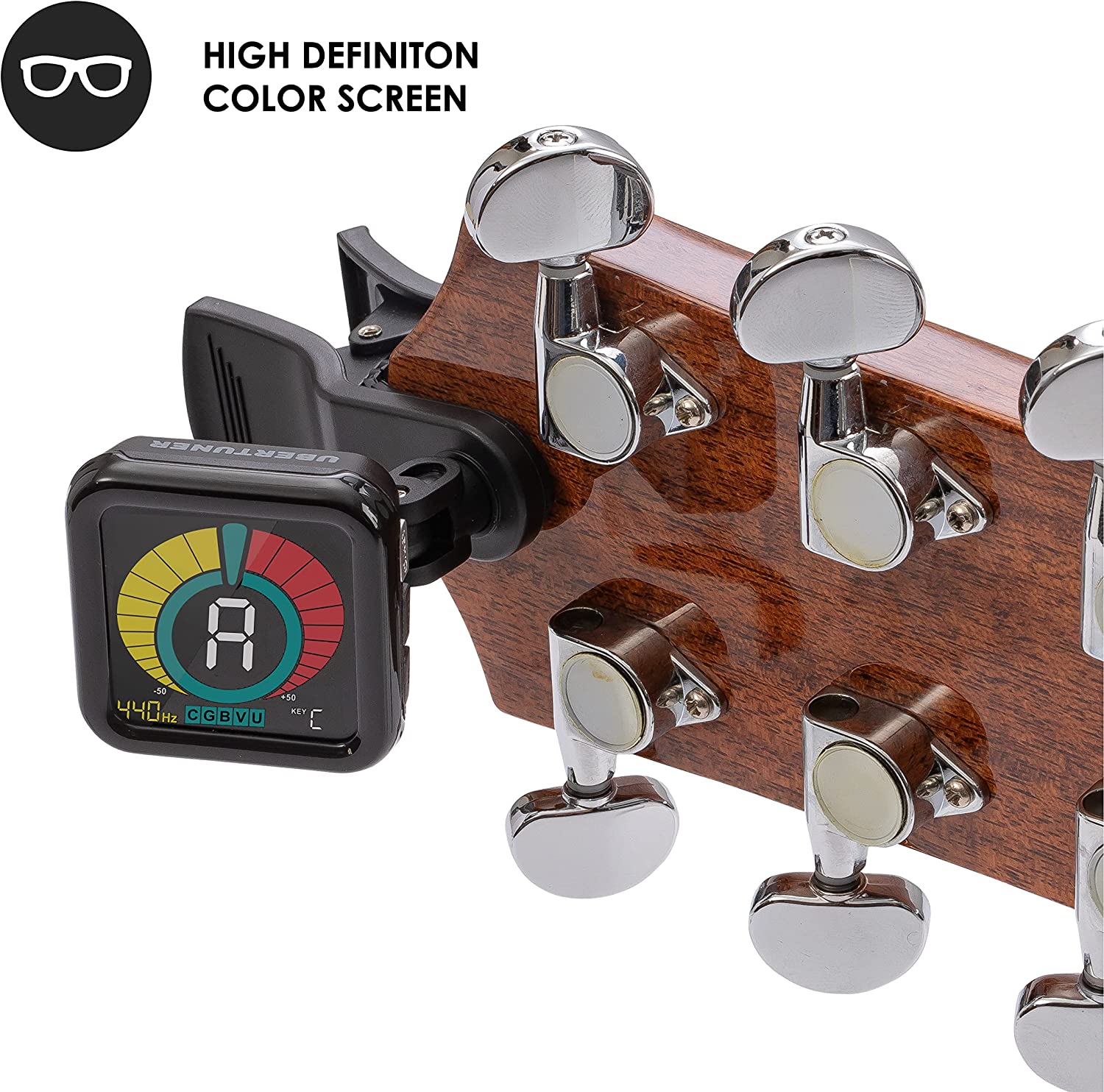 KLIQ UberTuner - Professional Clip-On Tuner For All Instruments - BLACK