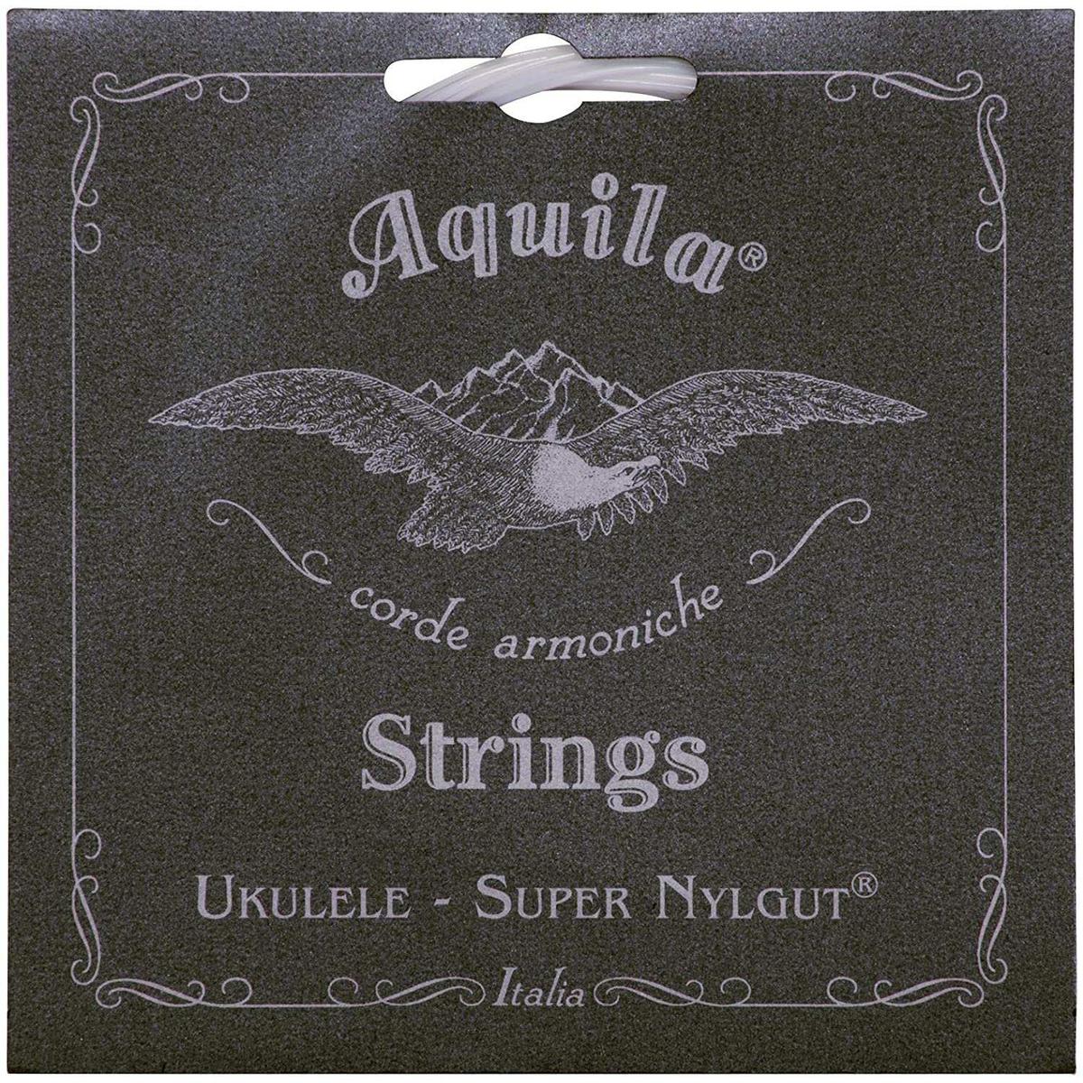 Aquila Super Nylgut ukulele strings packaging with eagle design, Terry Carter Music Store
