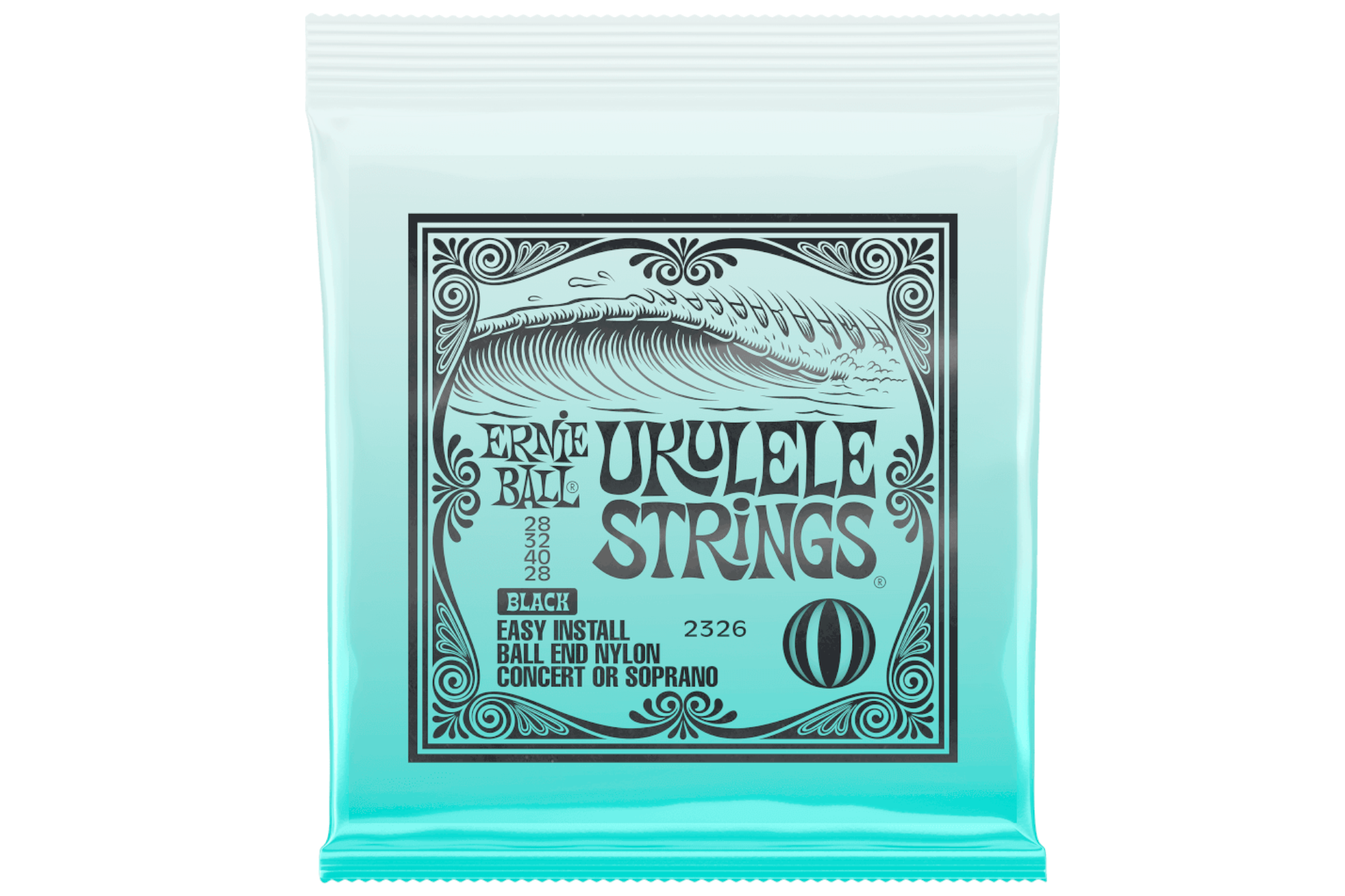 Ernie Ball Soprano/Concert Ukulele Ball End Black Nylon Strings - HIGH G