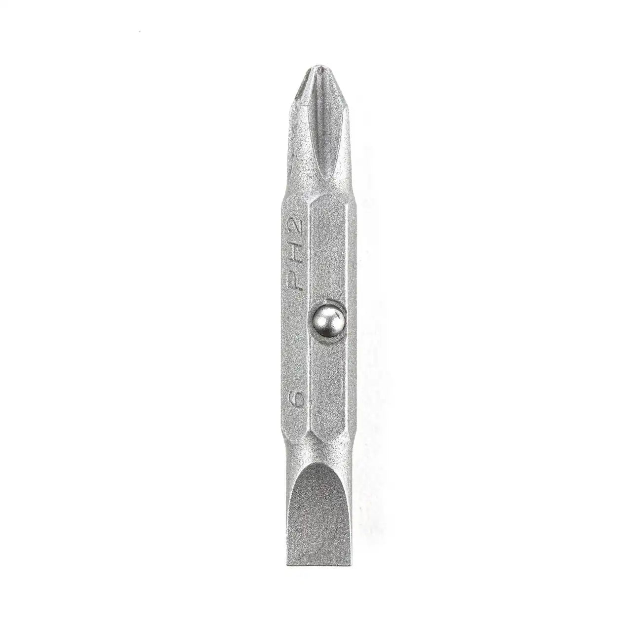 Double-ended Phillips and flathead screwdriver bit with metal finish, Terry Carter Music Store