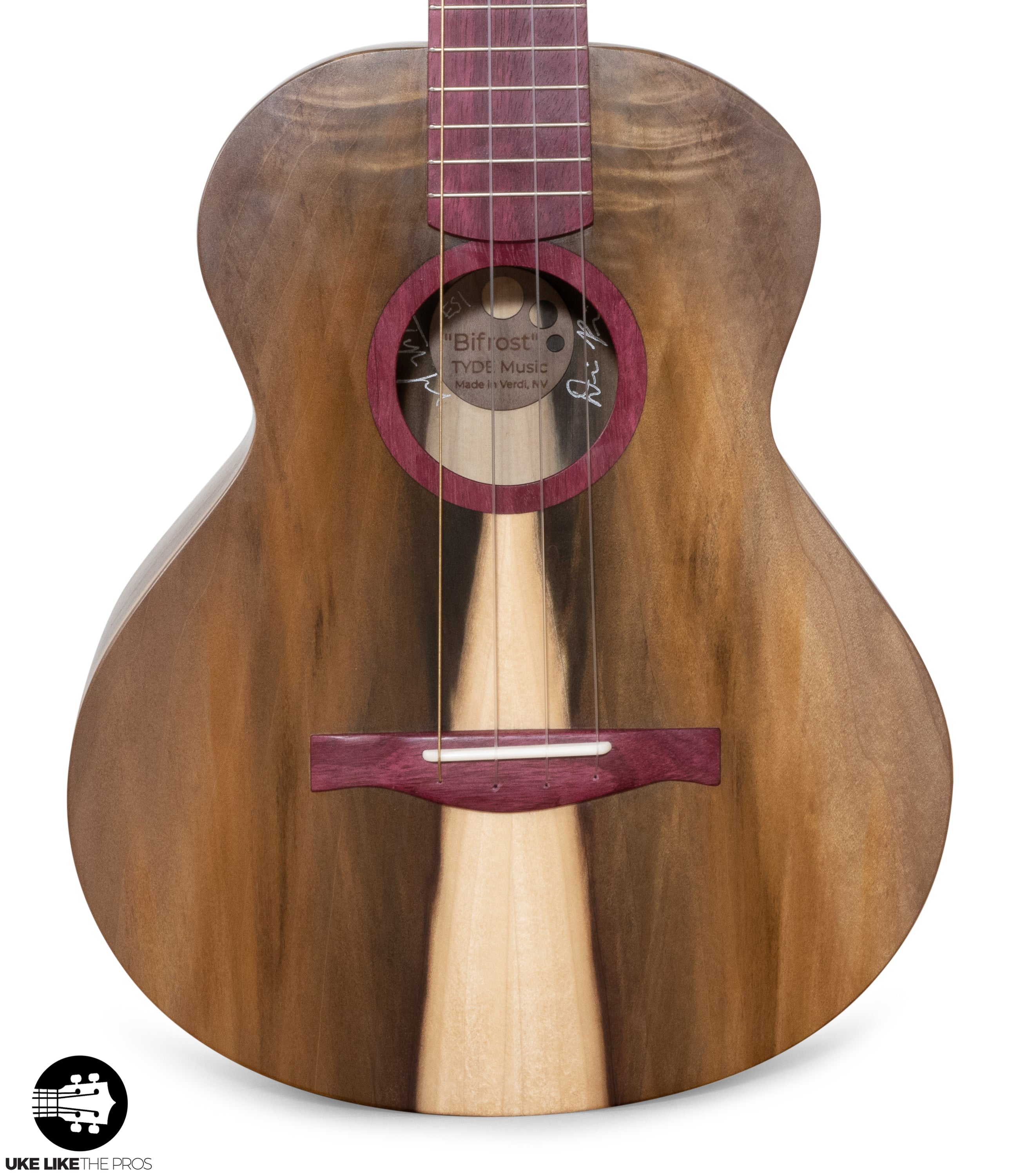 Tyde Music Custom Tenor Ukulele Stunning Rainbow Poplar "Bifrost"