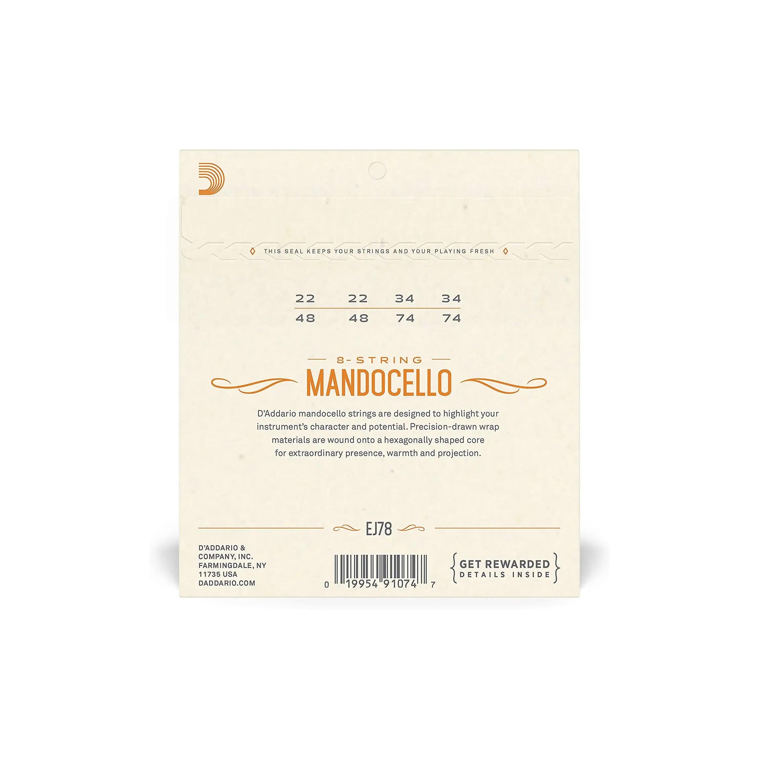 D_Addario-EJ78-Phosphor-Bronze-8-String-Mandocello-Strings---Medium-.022-.074back | Terry Carter Music Store