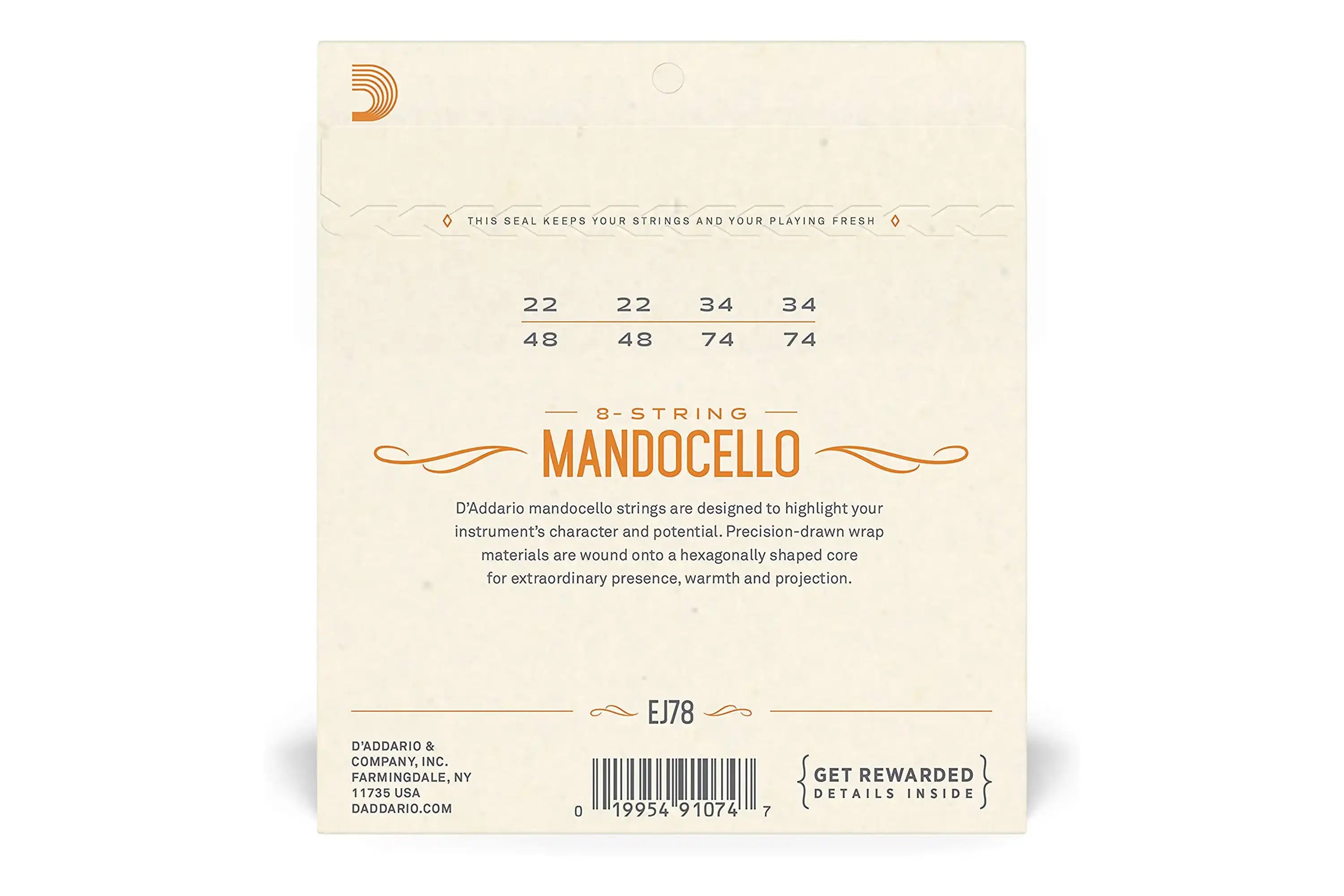 D_Addario-EJ78-Phosphor-Bronze-8-String-Mandocello-Strings---Medium-.022-.074back | Terry Carter Music Store