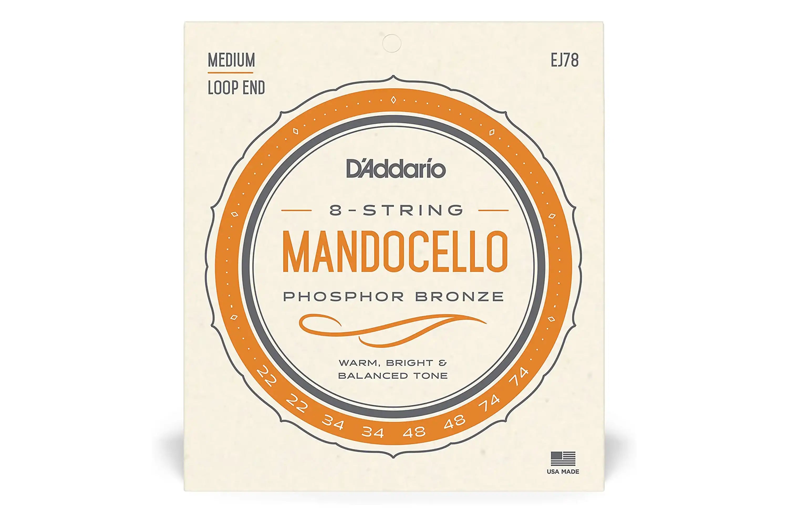D_Addario-EJ78-Phosphor-Bronze-8-String-Mandocello-Strings---Medium-.022-.074front | Terry Carter Music Store
