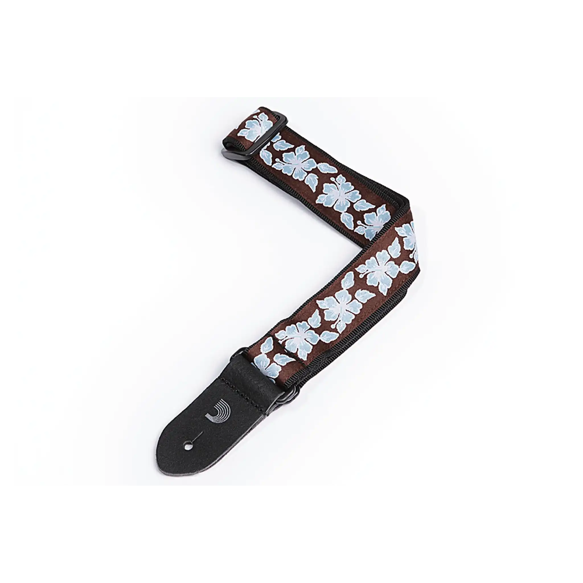 D_AddarioUkuleleStrapWovenALOHABROWNw_WHITEandBLUEFloral1-1_2Inch-ALL | Terry Carter Music Store