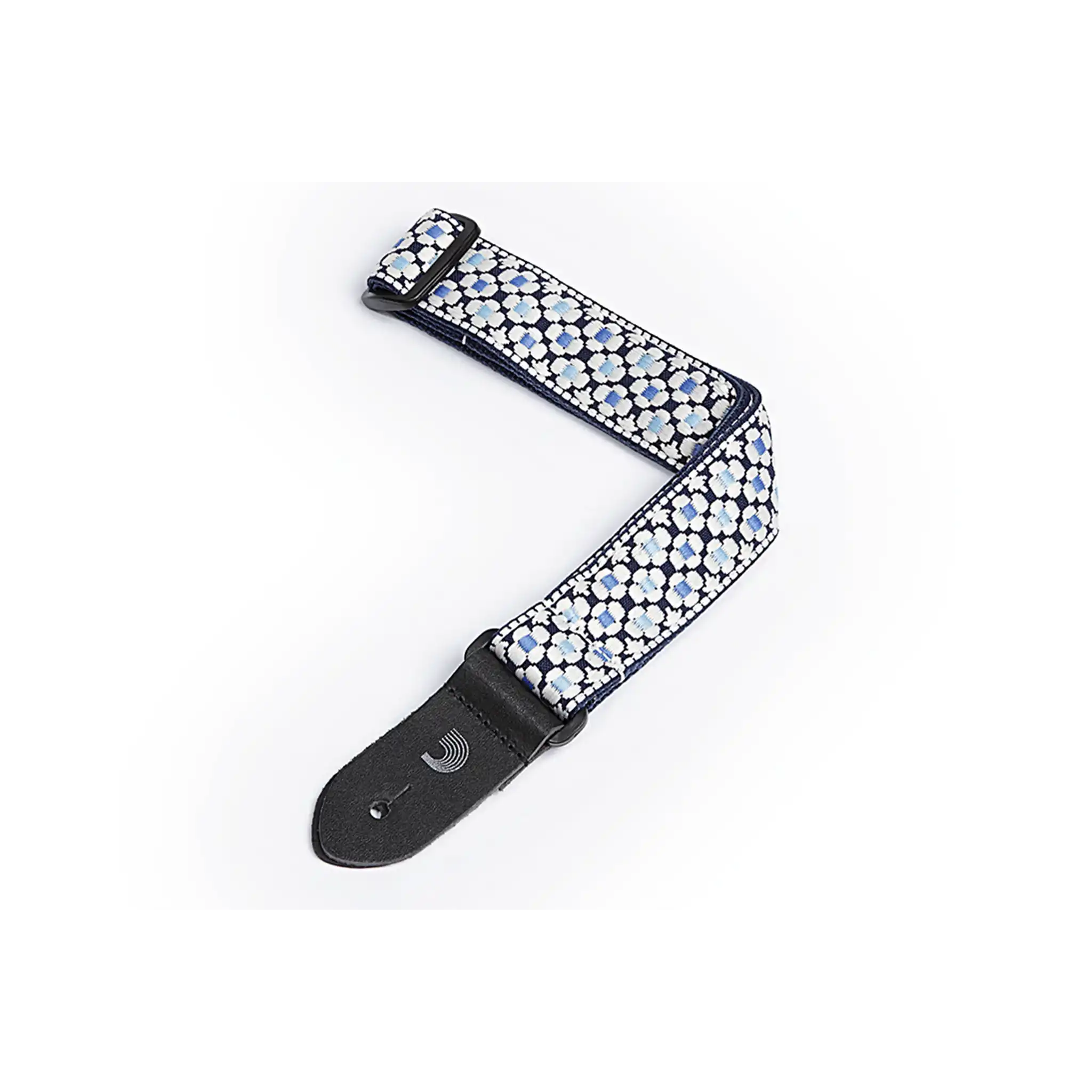 D_Addario_15UKE01_Blue_White_Flowers_on_Black.ALL | Terry Carter Music Store