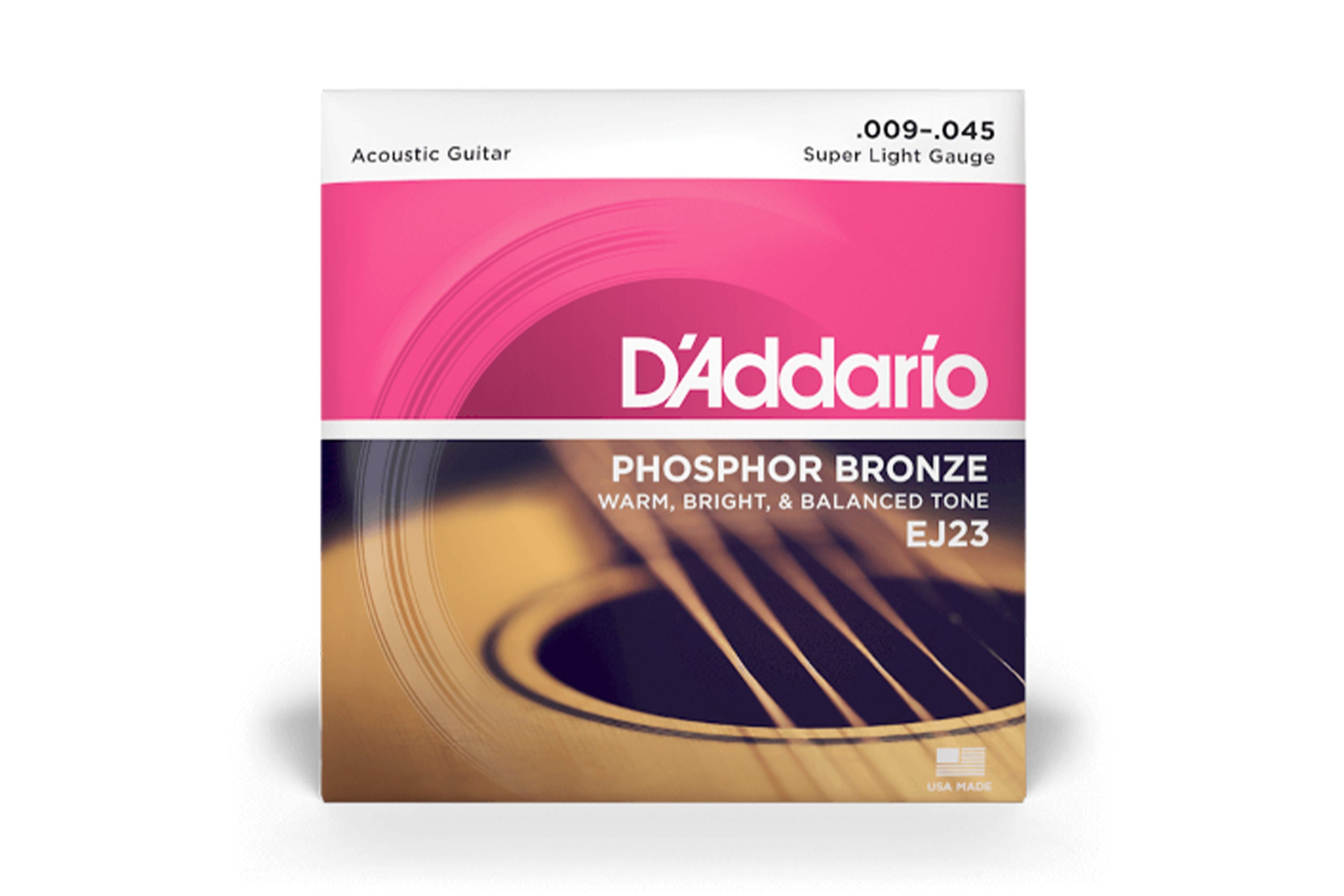 D'Addario EJ23 Phosphor Bronze Acoustic Guitar Strings - Super Light .009-.045