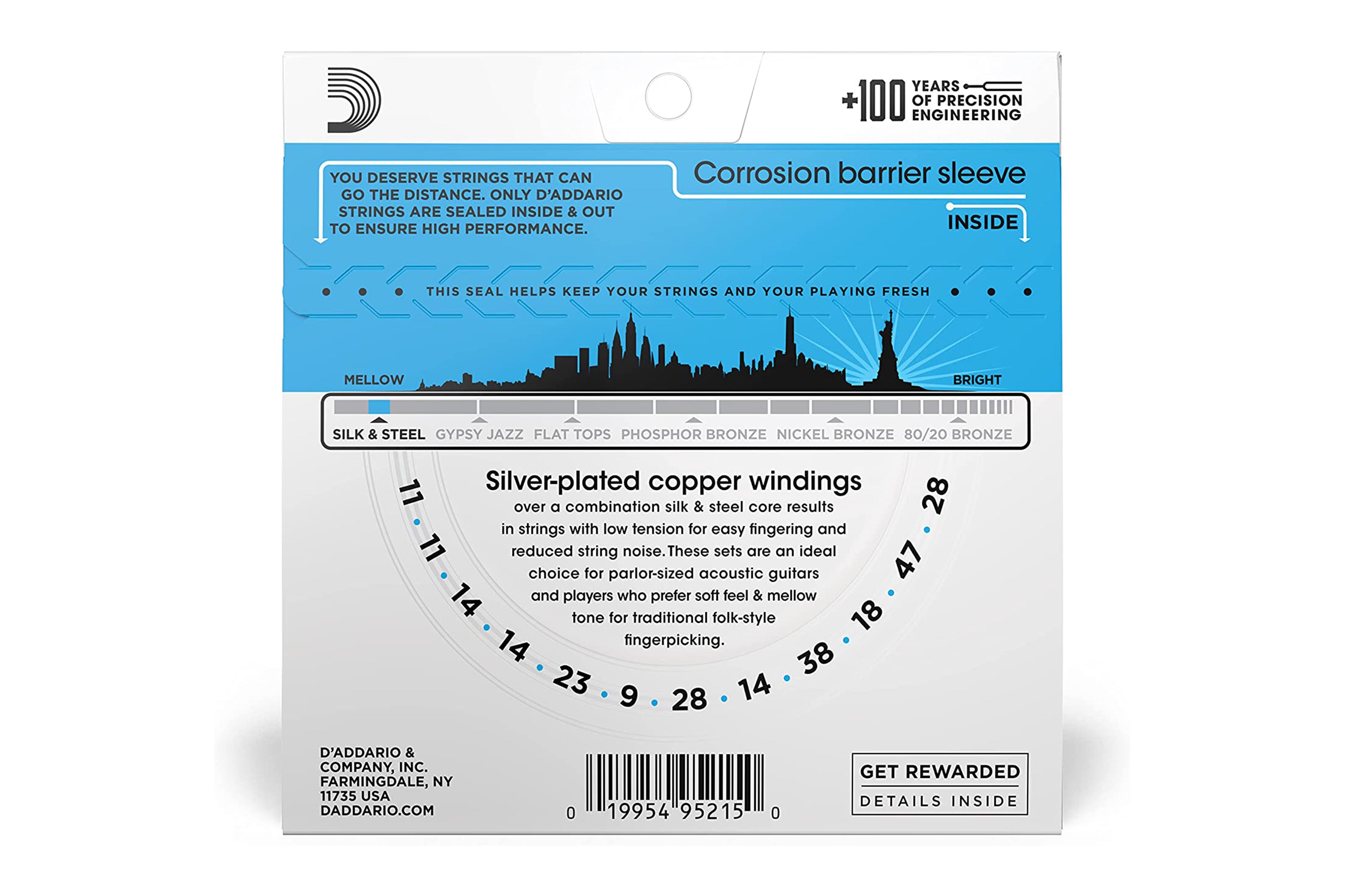 D'Addario EJ35 Silk & Steel 12-String Acoustic Guitar Strings - Light .011-.047