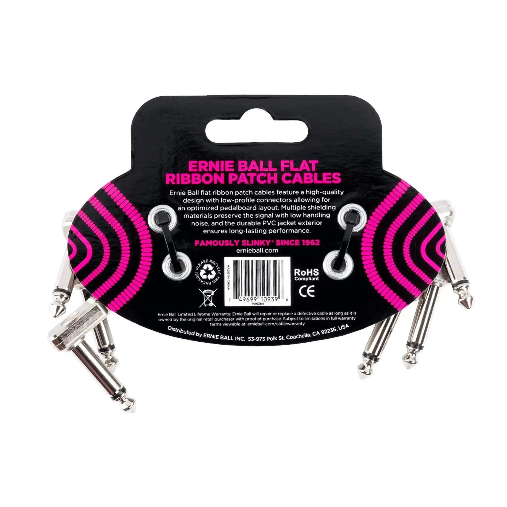 ErnieBall3_FlatRibbonPatchCableWhite3Pack-WHITE-back | Terry Carter Music Store