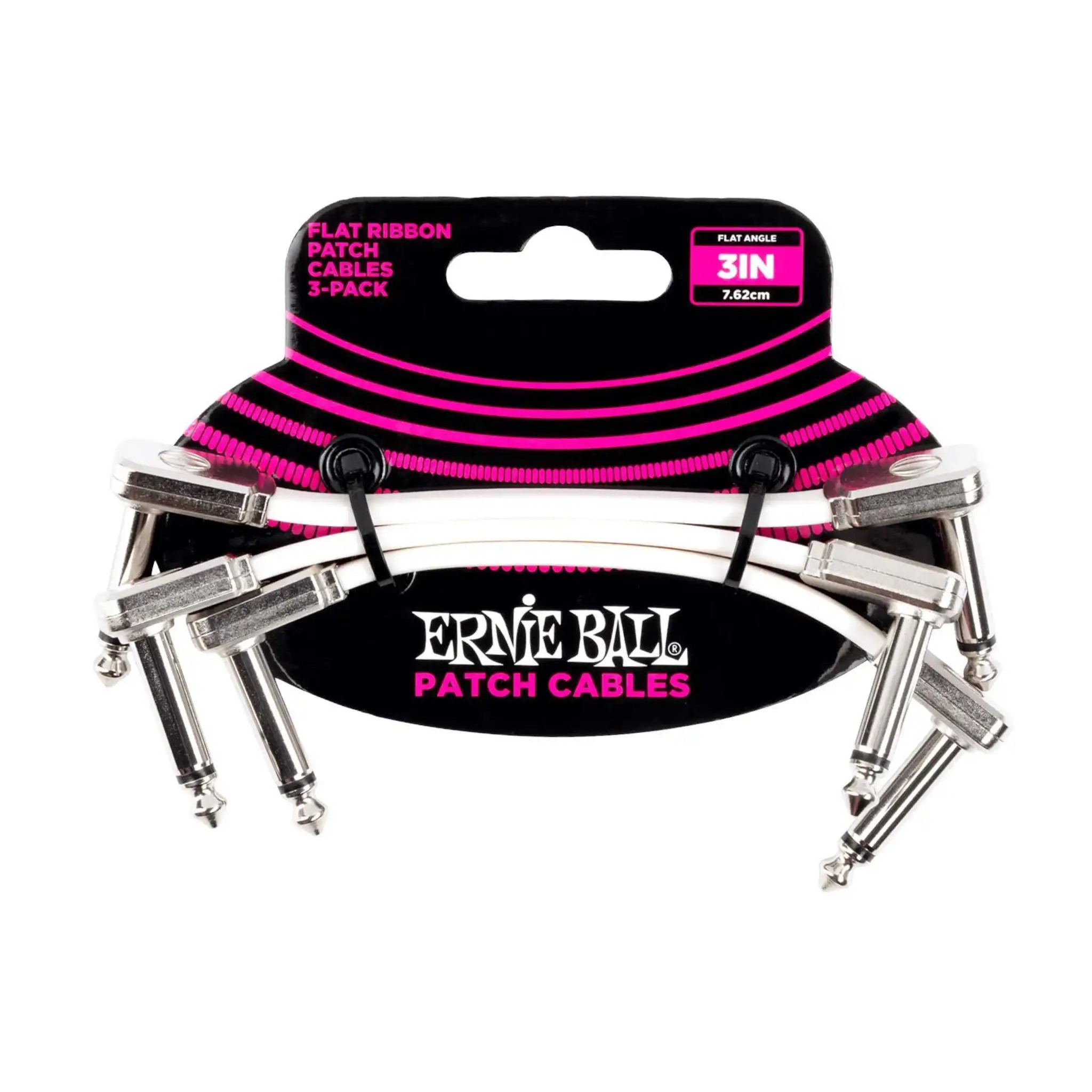 ErnieBall3_FlatRibbonPatchCableWhite3Pack-WHITE-front | Terry Carter Music Store