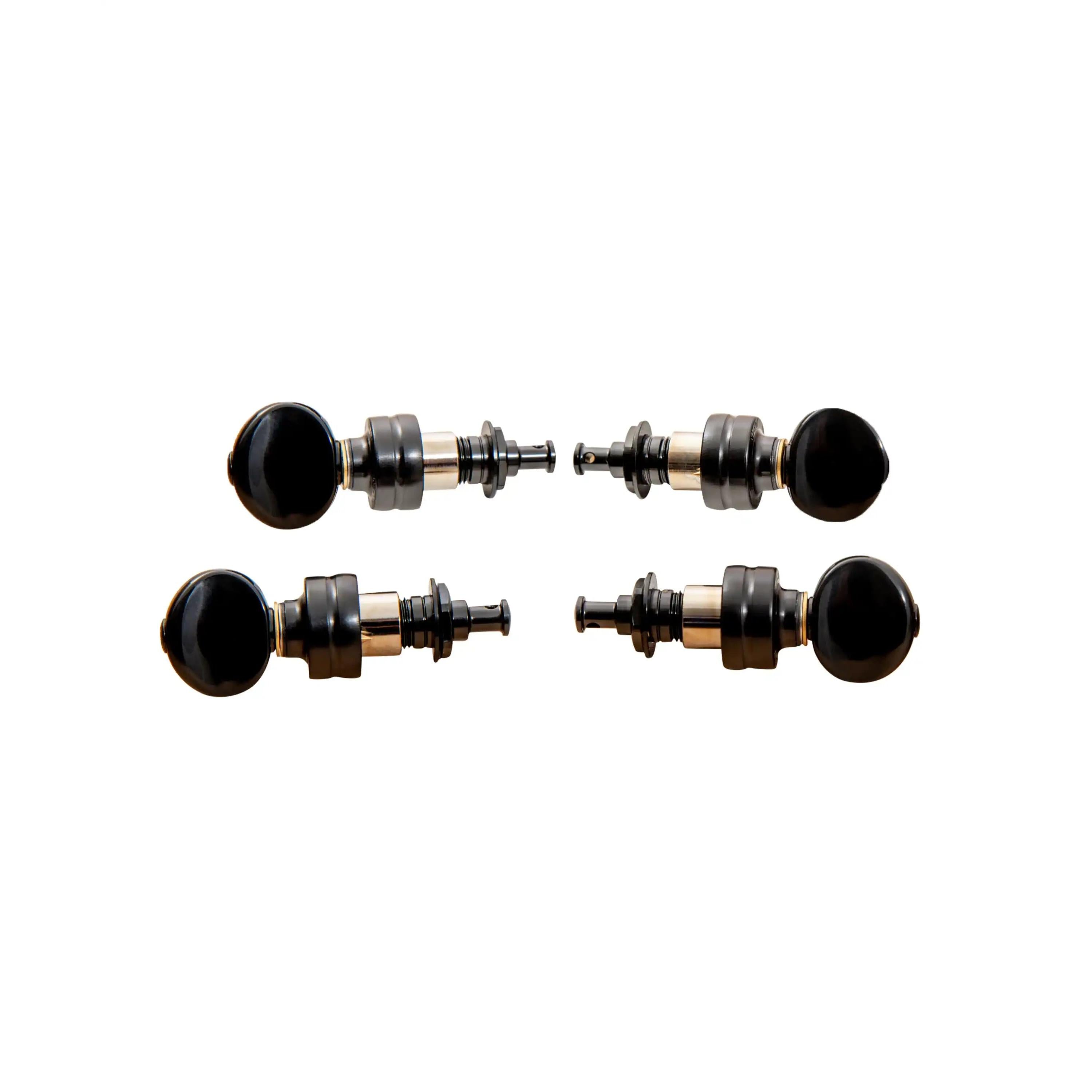 Set of four Gotoh UPT ukulele tuners with black knobs at Terry Carter Music Store