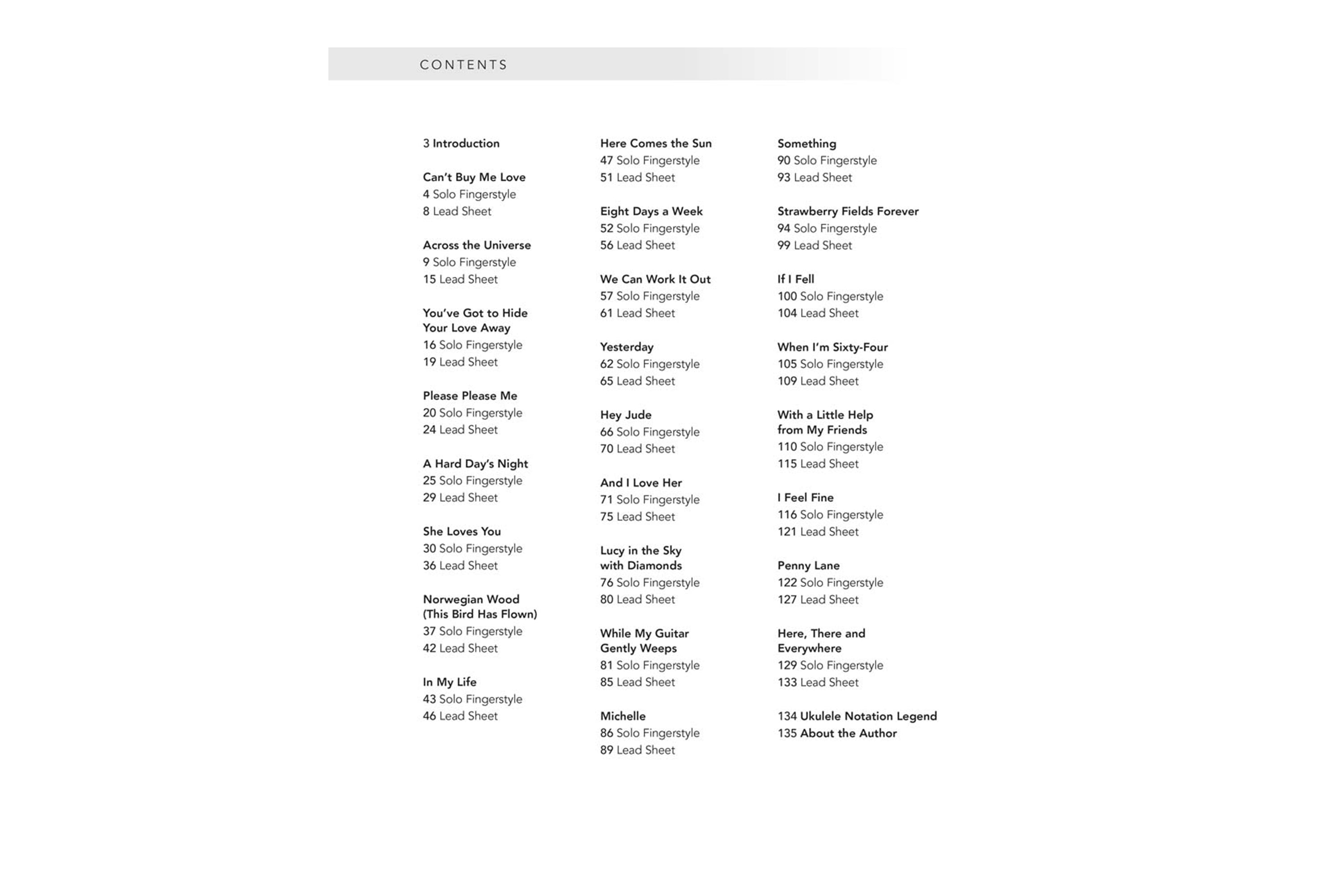 The Beatles for Fingerstyle Ukulele