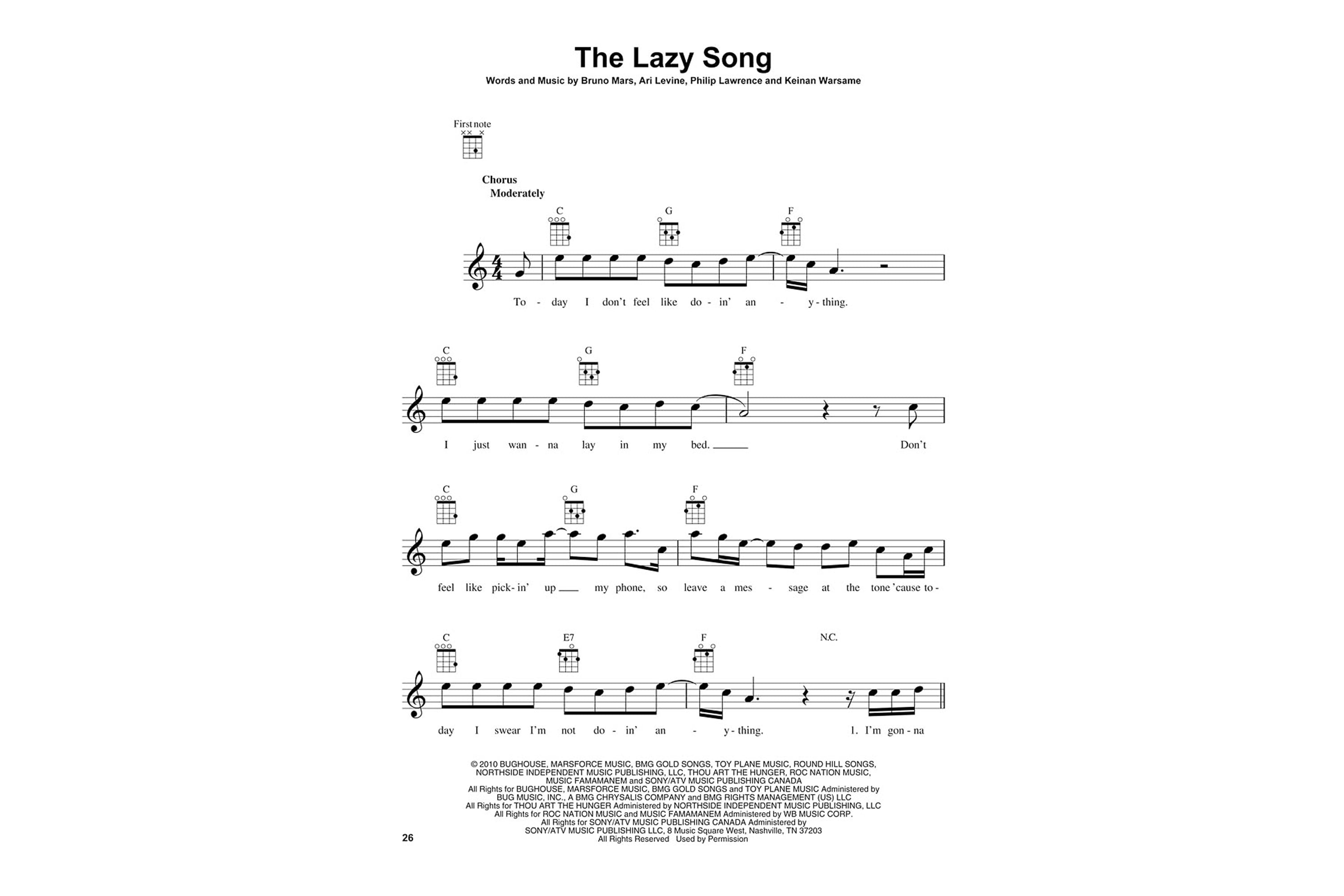 Bruno Mars for Ukulele