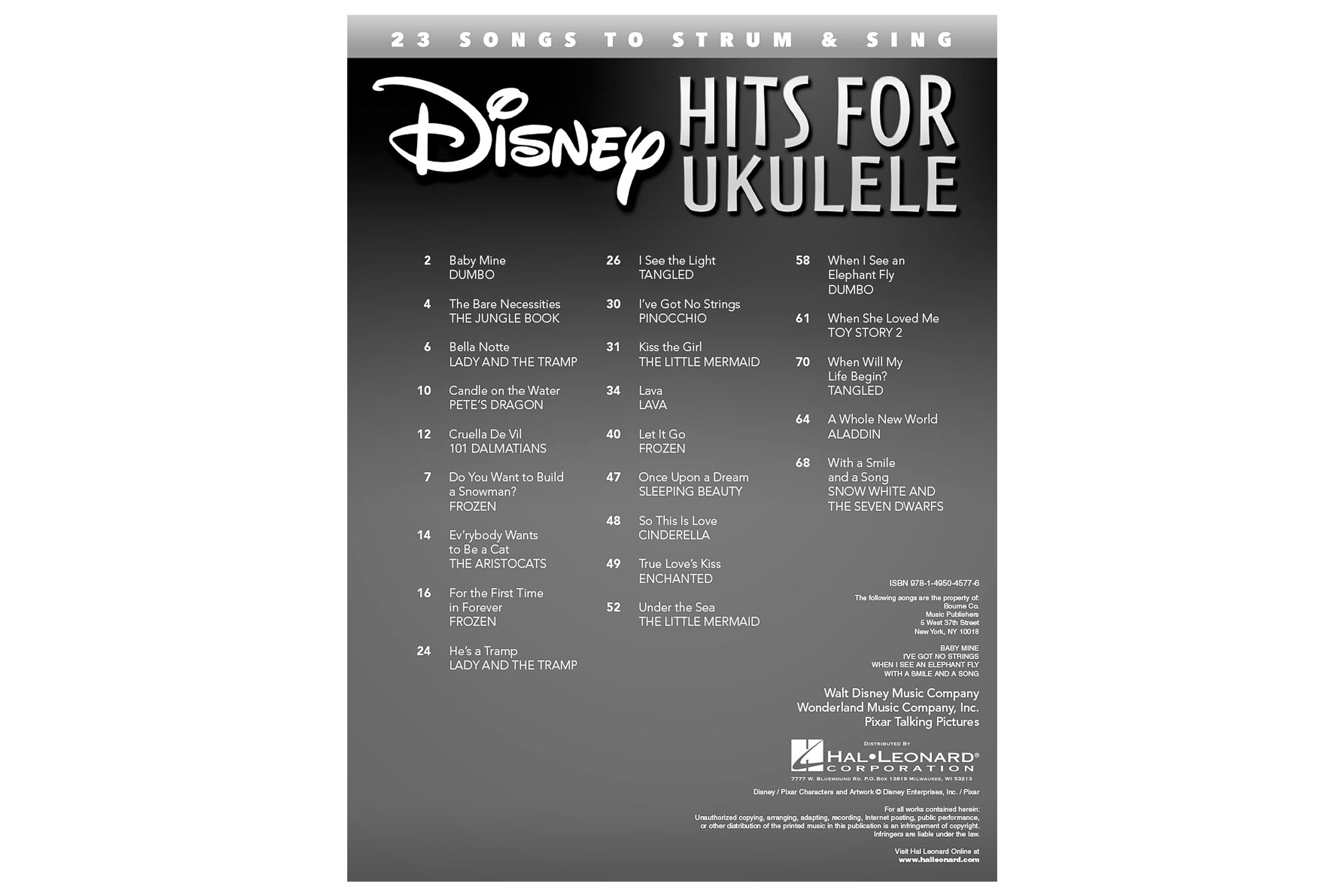 Disney Hits for Ukulele 23 Songs to Strum & Sing Play