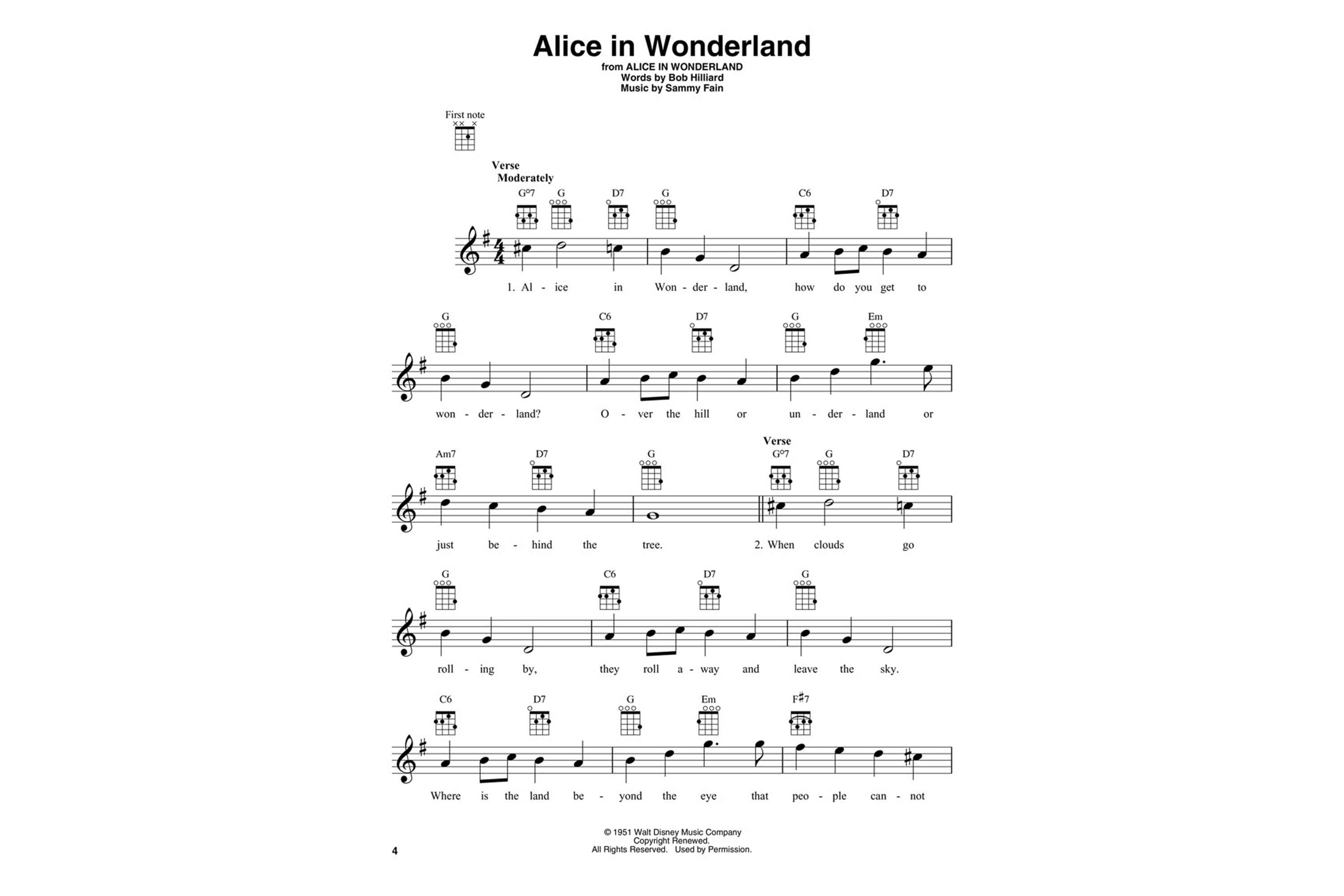 Disney Songs for Baritone Ukulele