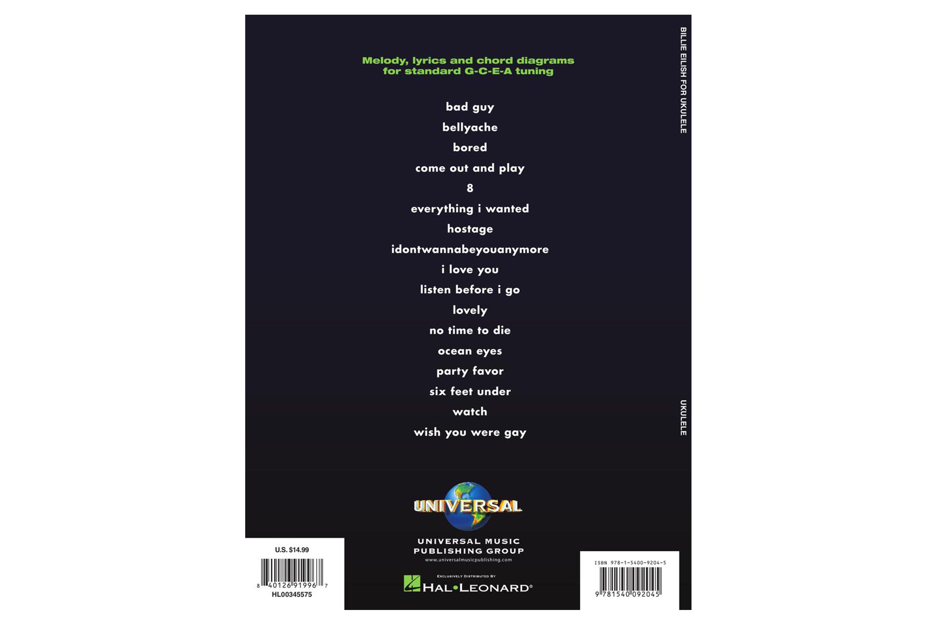 Billie Eilish For Ukulele 17 Songs to Strum & Sing