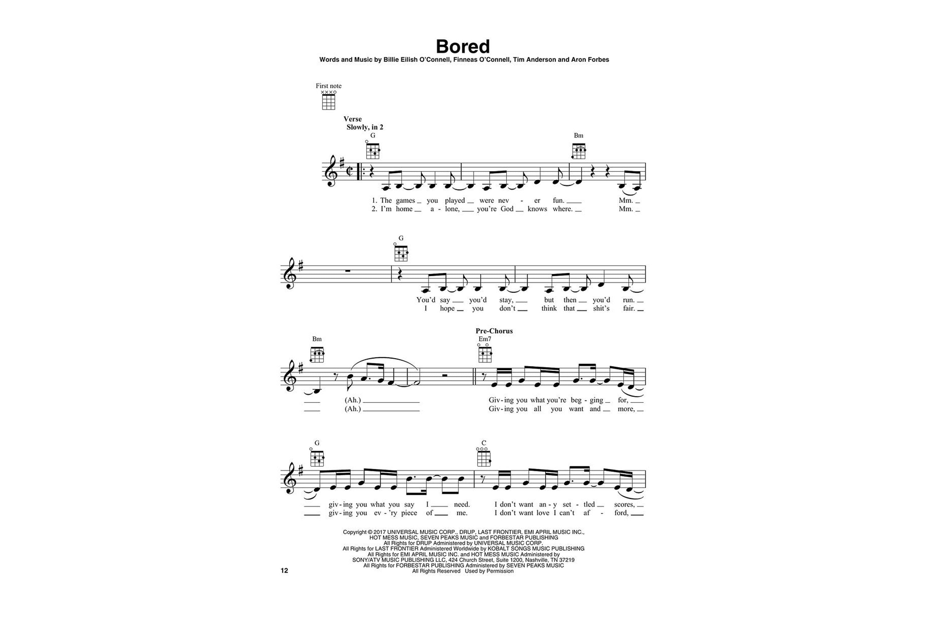 Billie Eilish For Ukulele 17 Songs to Strum & Sing