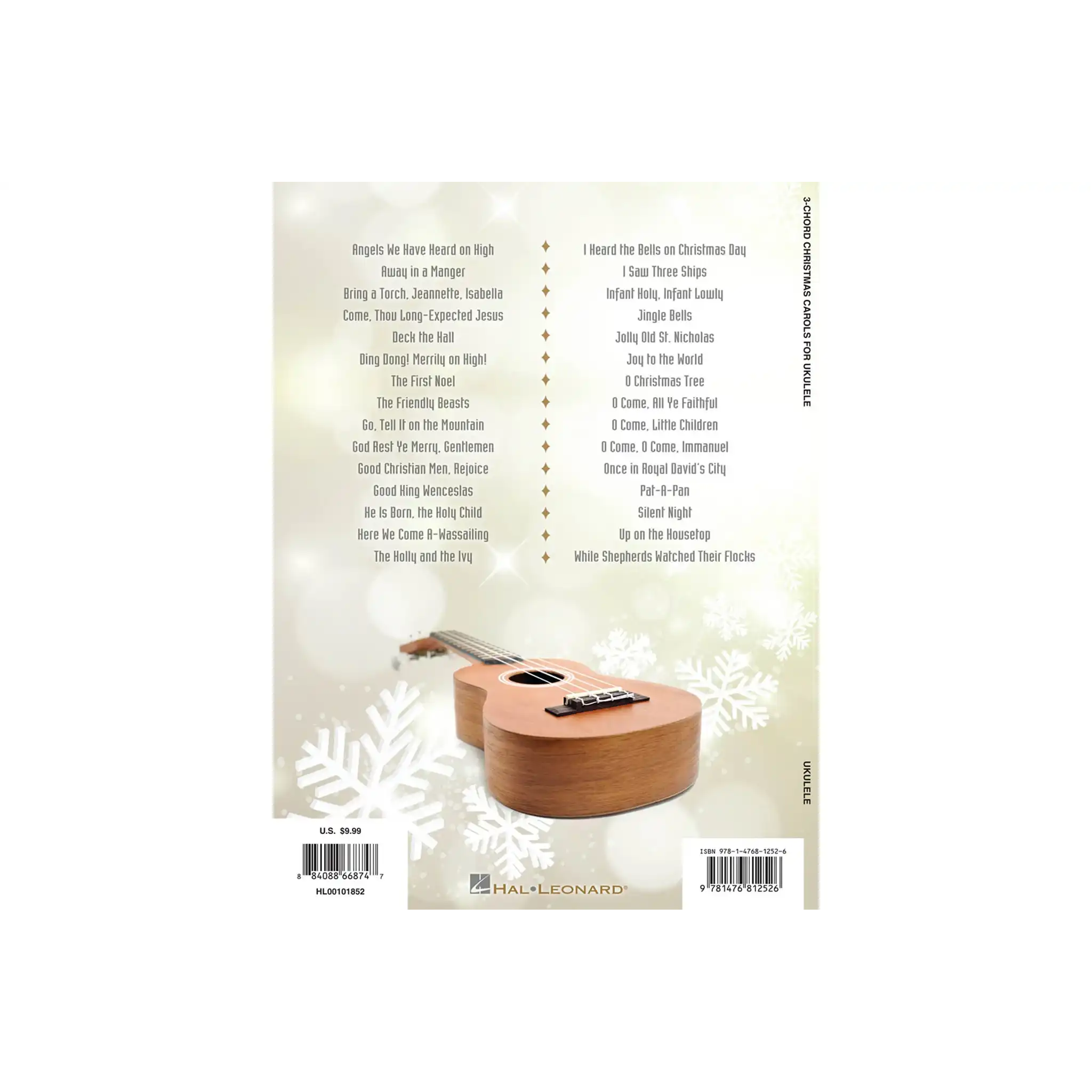 HalLeonard3-ChordChristmasCarolsforUkulele-back | Terry Carter Music Store