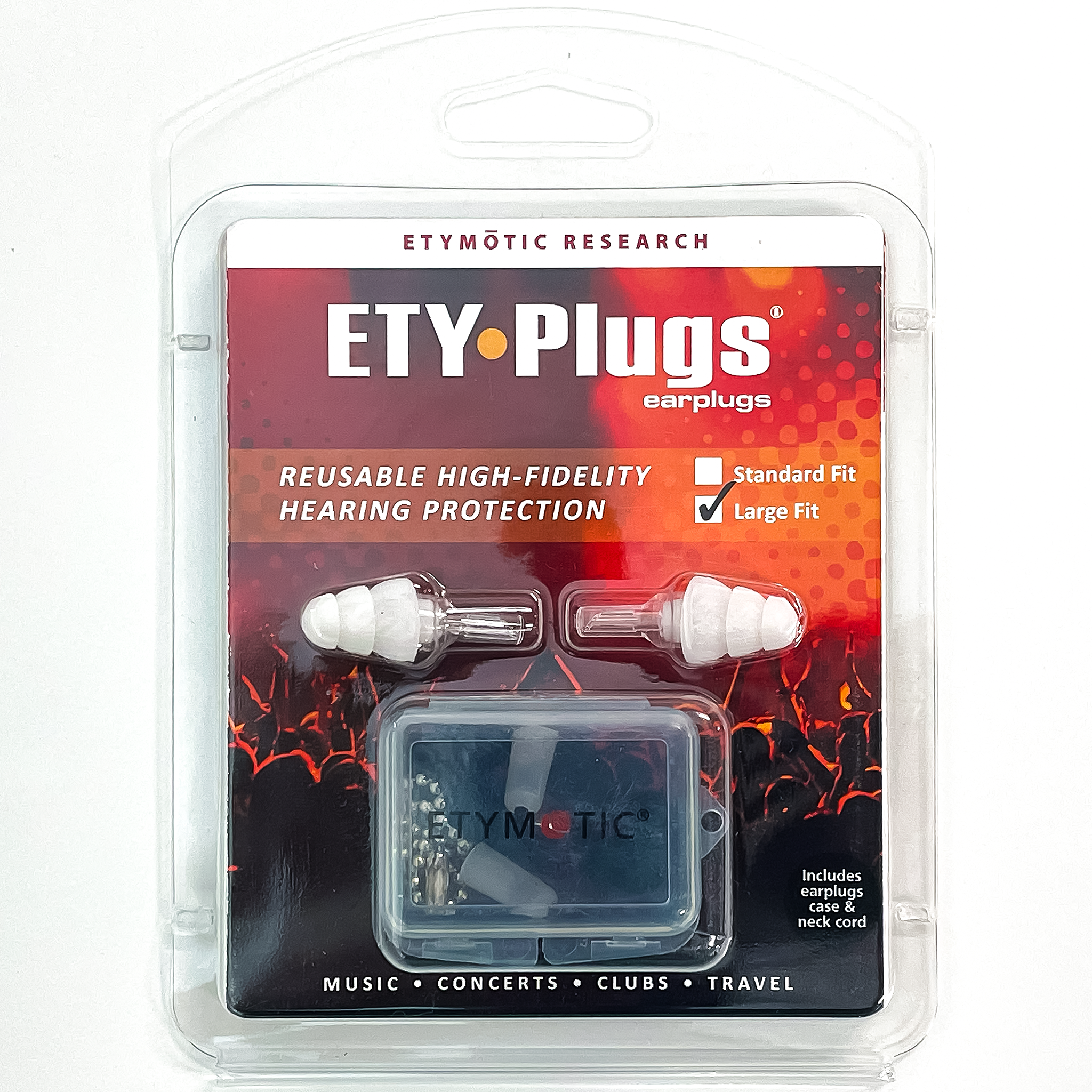 Etymotic High-Fidelity ETY•Plugs Large Clear Tip/Stem