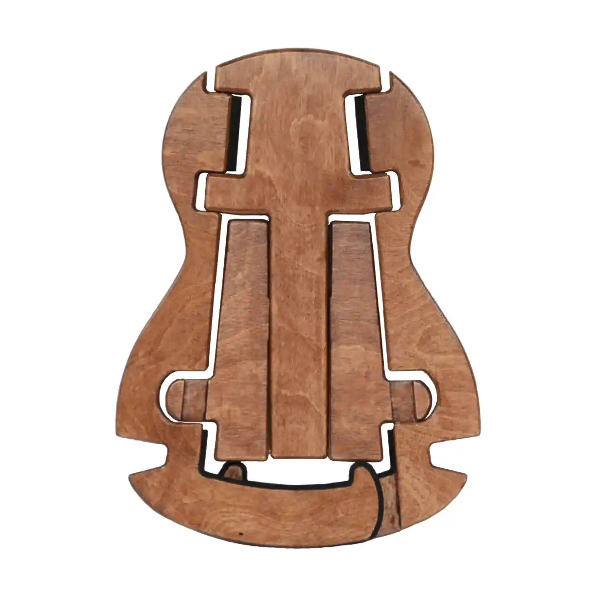 Wooden foldable guitar-shaped stand for ukulele or guitar at Terry Carter Music Store