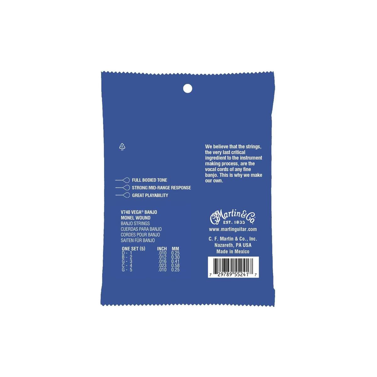 Martin-V740-Banjo-Strings-back | Terry Carter Music Store