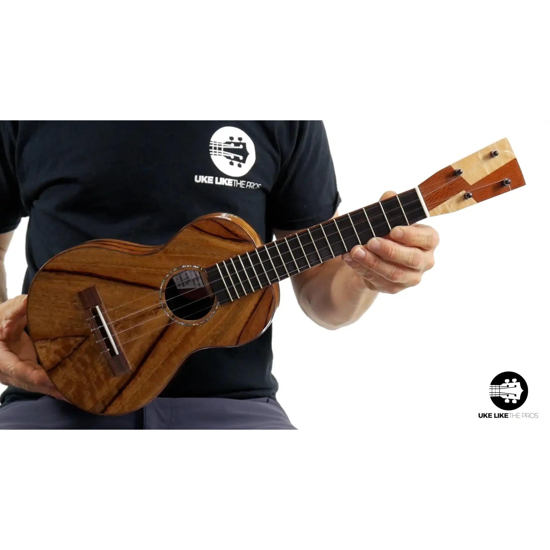 Mya-Moe Chocolate Heart ukulele with figured wood body at Terry Carter Music Store