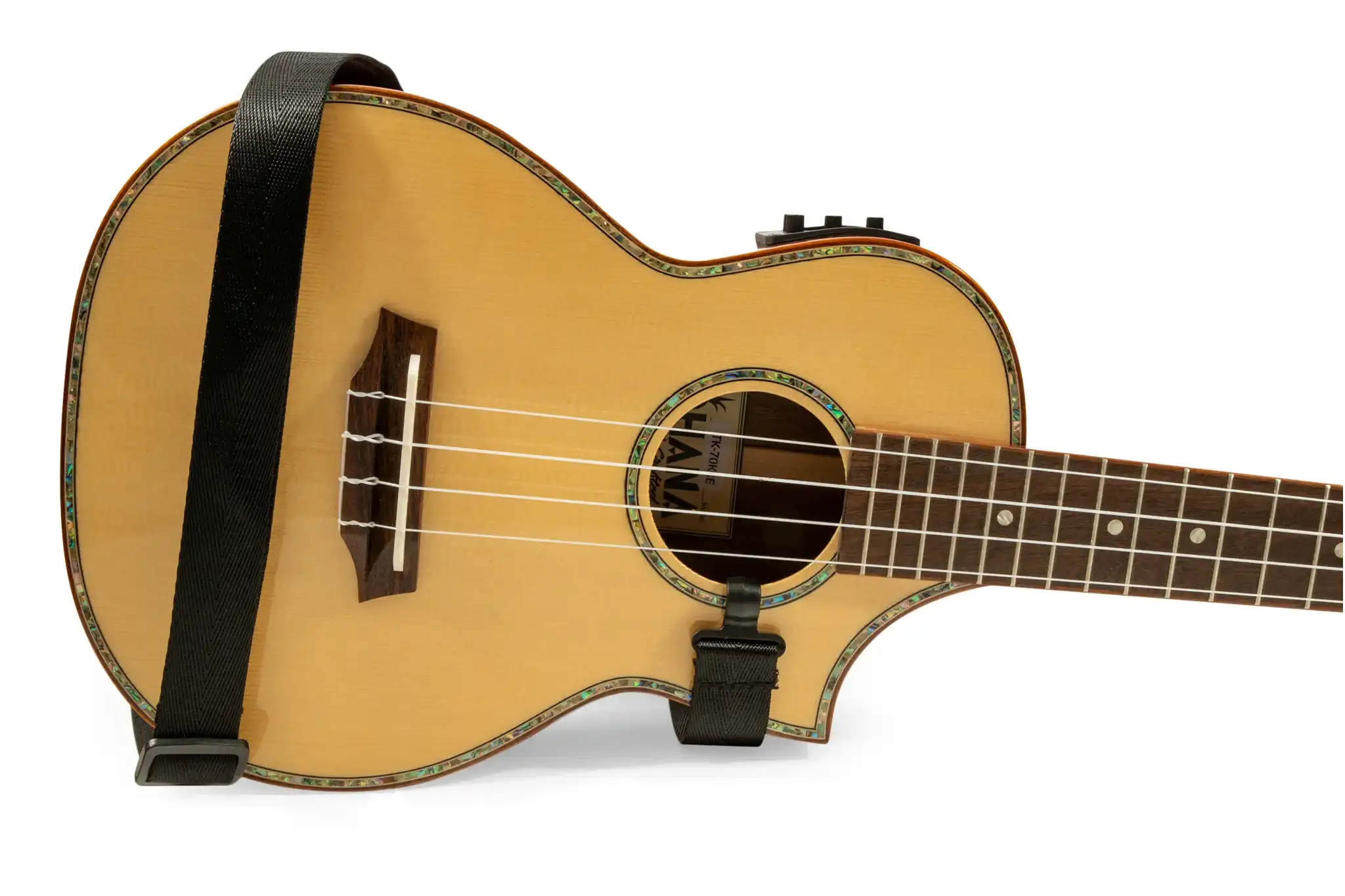 OhanaUSS-03UkuleleSoundHoleStrapBLACKNODRILLINGREQUIRED-demo | Terry Carter Music Store