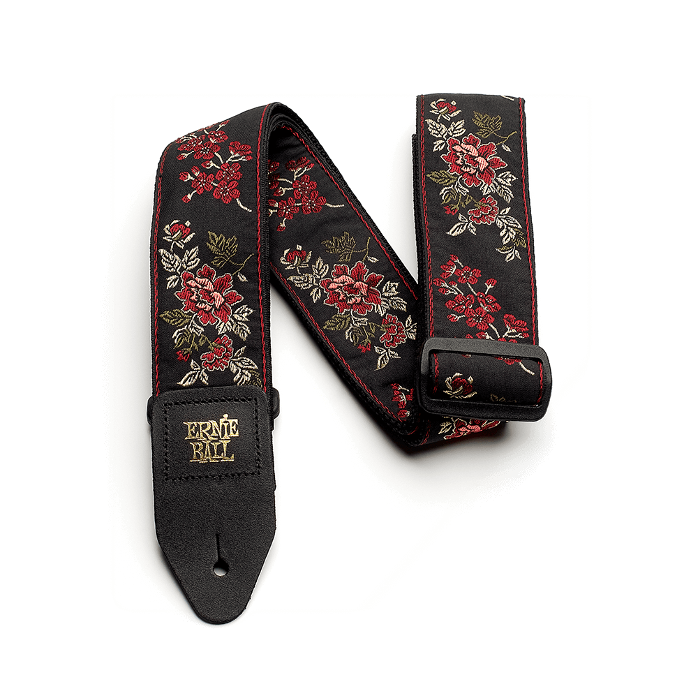 Ernie Ball Red Rose Jacquard Strap