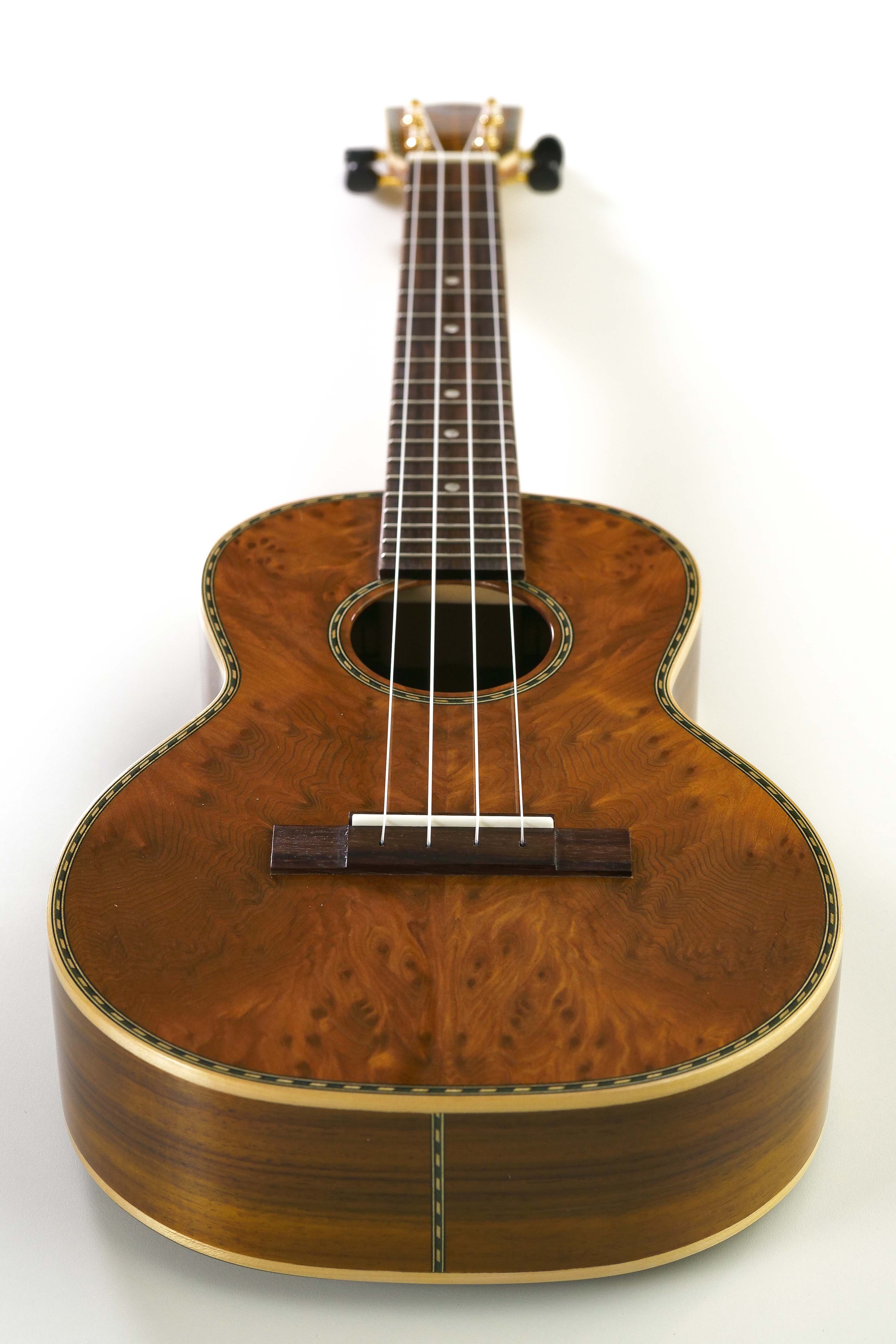 Ohana TK-43 Tenor Ukulele Solid Burled Redwood & Rosewood "HANNAH" LIMITED EDITION