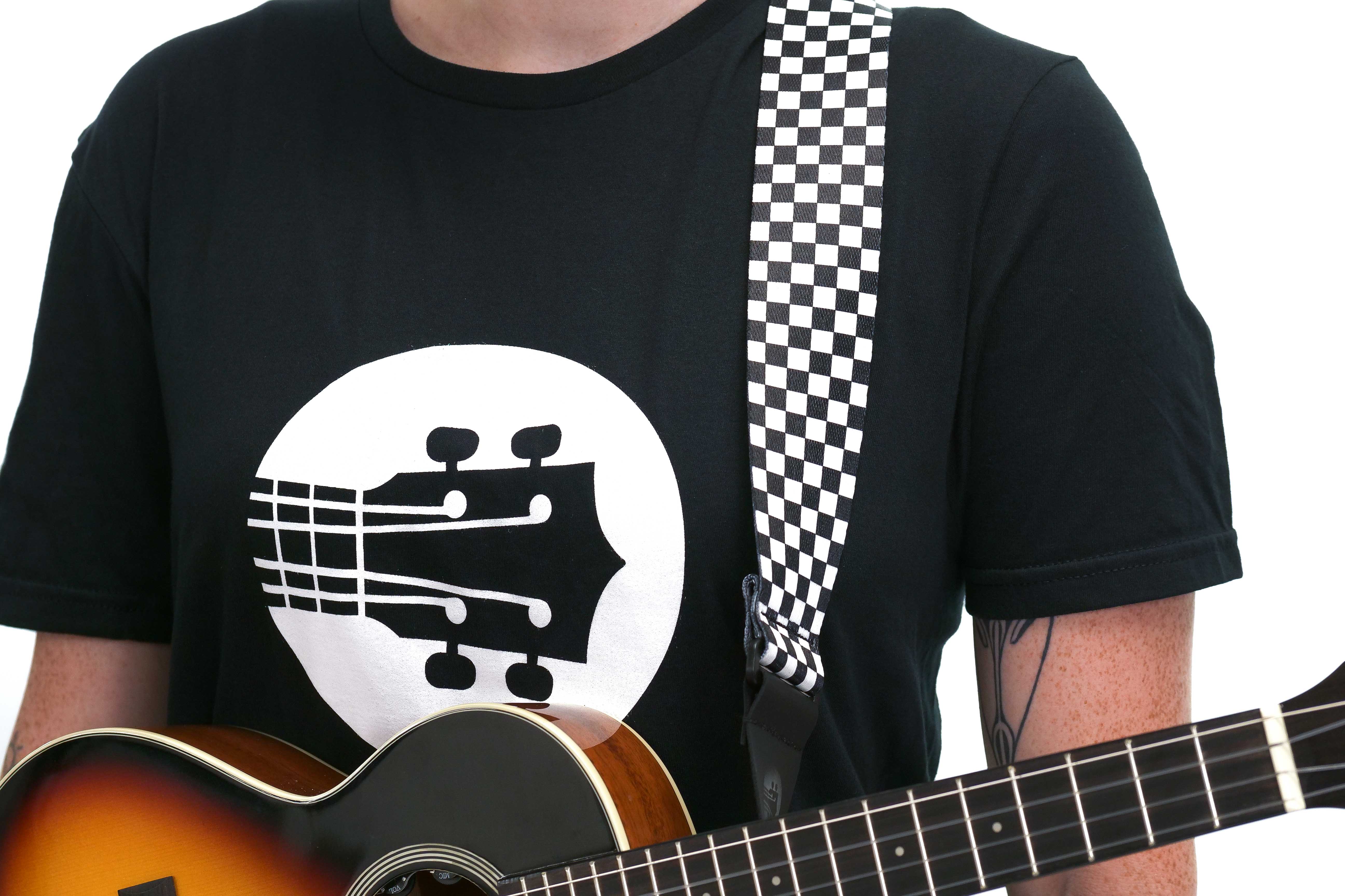 Terry Carter Music Store 2 Inch Sublimation Guitar and Ukulele Strap - CHECKERBOARD